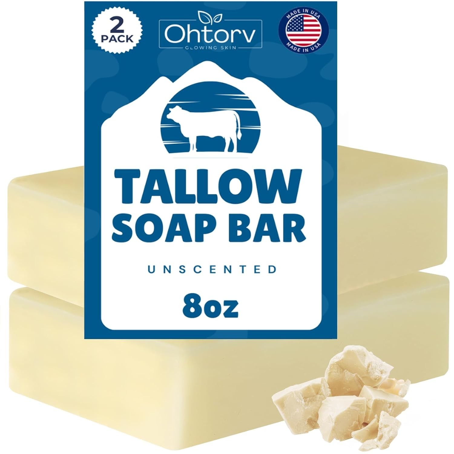 Moisturizing Unscented Beef Tallow Soap Bar – Ideal for Eczema & Sensitive Skin