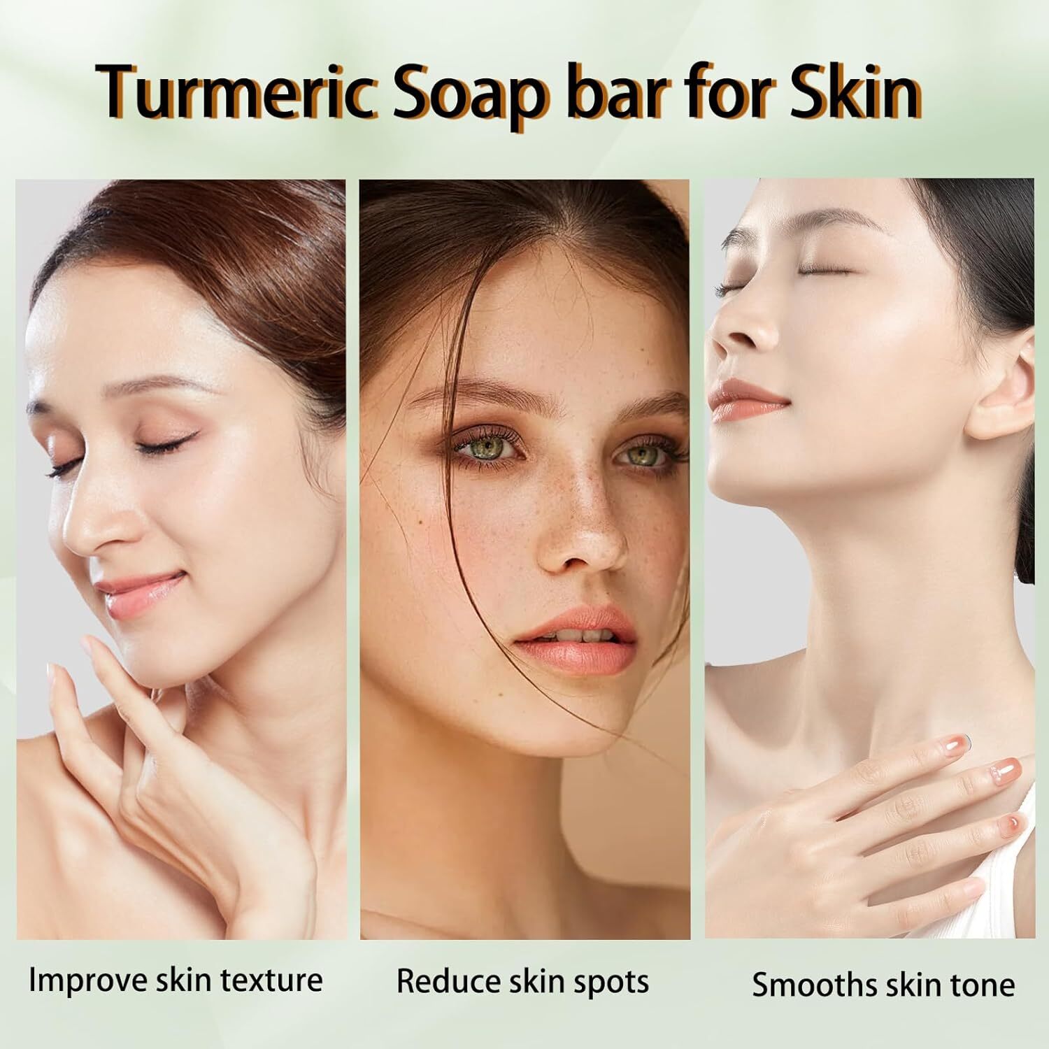 3Packs Turmeric Soap Bar, Organic Tumeric Soap for Face and Body, Lemon