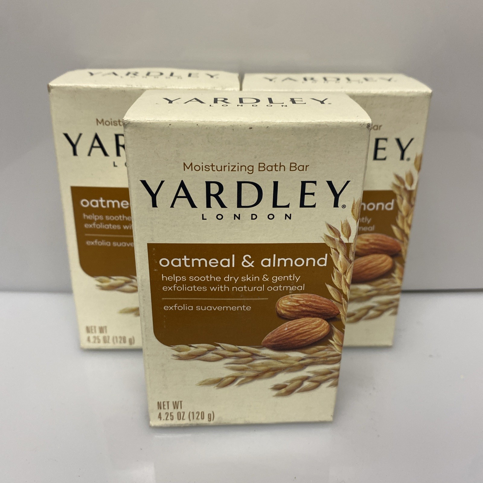 3X Yardley London Soap Bath Bar Oatmeal & Almond 4.25 Oz
