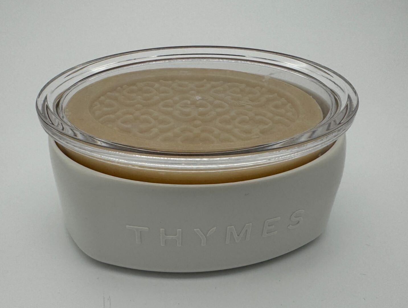 Thymes Tiare Monoi Triple Milled Bar Soap in Covered Dish New Sealed 7 oz 195g