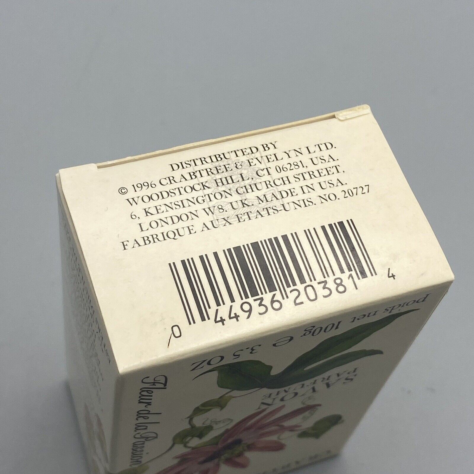 Crabtree & Evelyn PASSION FLOWER Soap Bar 3.5 OZ Vintage New in Box
