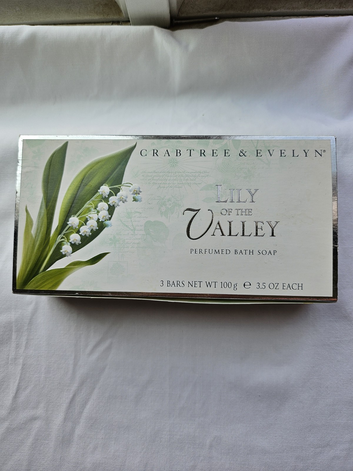 CRABTREE & EVELYN LILY OF THE VALLEY BATH SOAP 3 BARS X 3.5 oz NIB DISCONTINUED