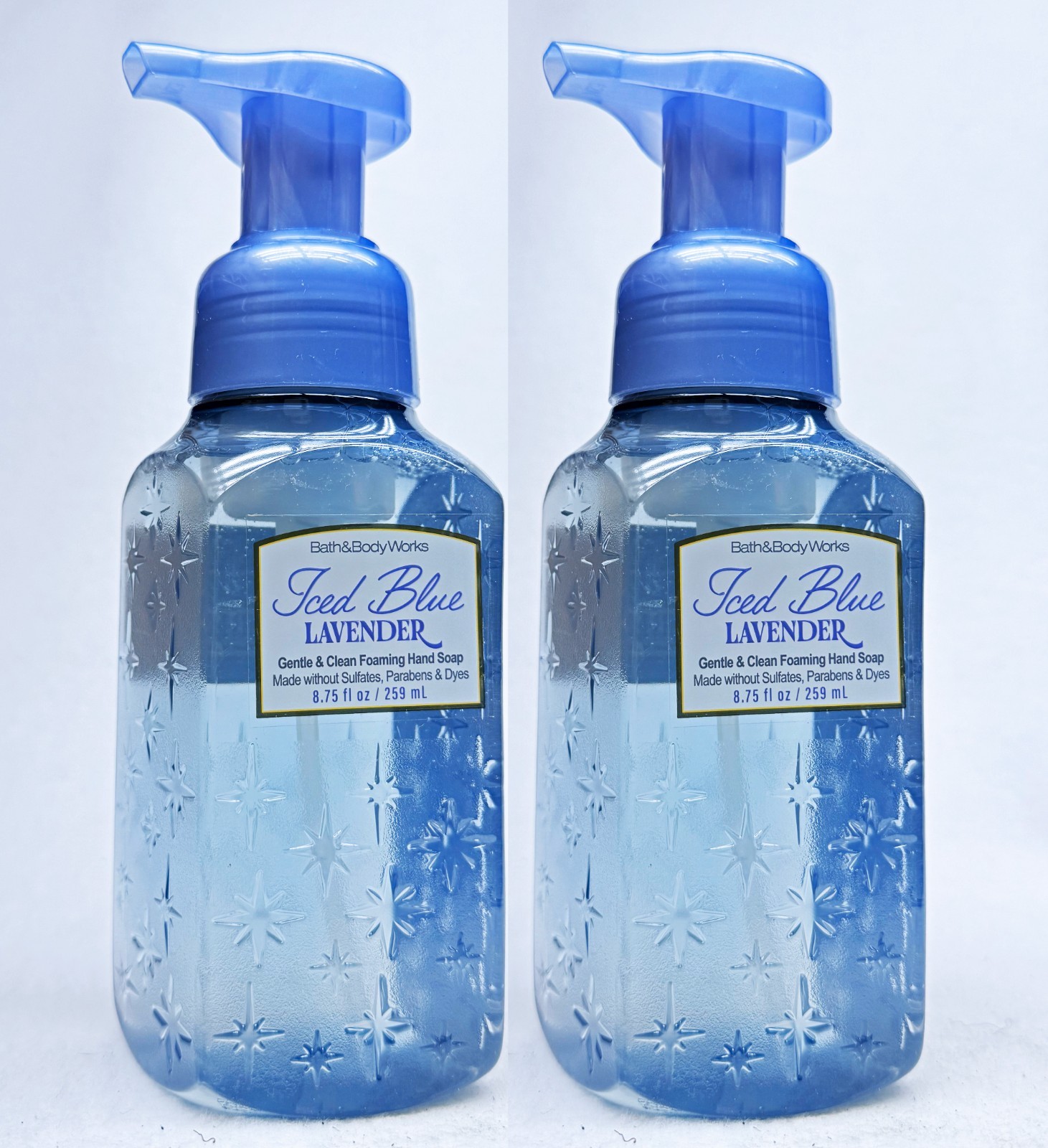 2 Bath & Body Works ICED BLUE LAVENDER Gentle Foaming Hand Soap 8.75 oz