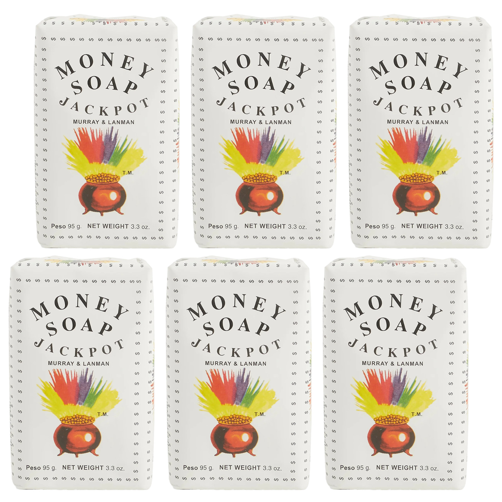6 Pack – L&K Murray & Lanman & Kemp Florida Water, Money Jackpot Soap Free Ship