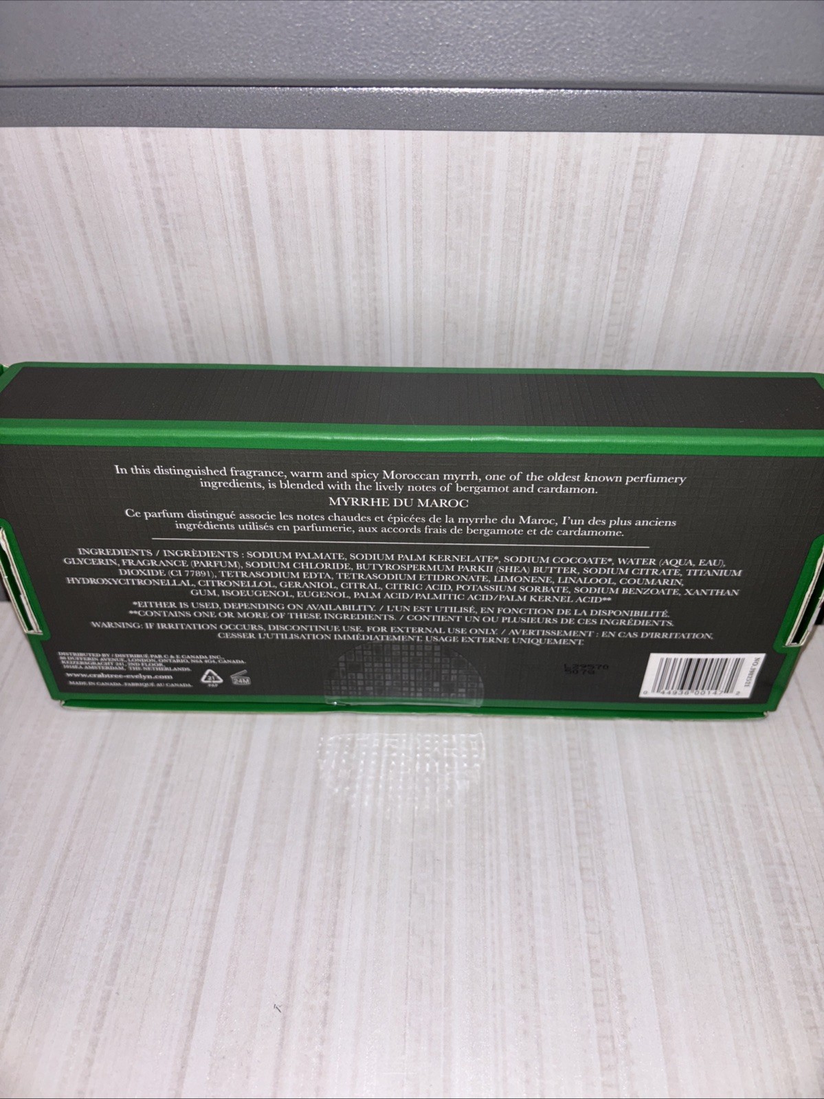 Crabtree & Evelyn Moroccan Myrrh Cardamom & Bergamot Body Bar Bath Soap 3 BARS