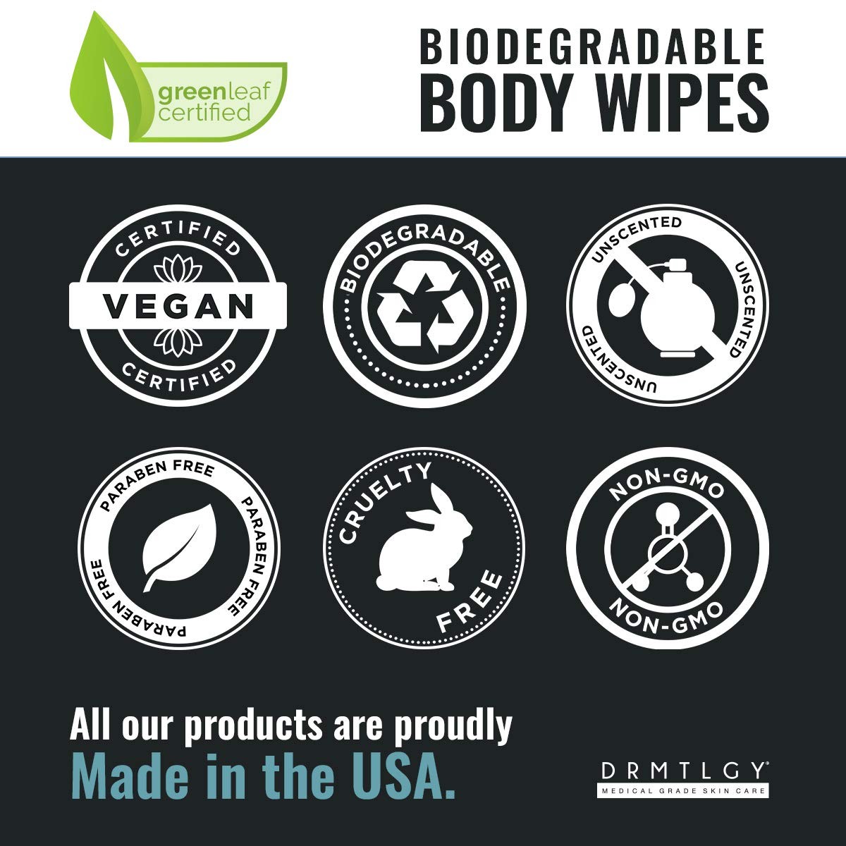 Body and Face Shower Wipes for Women and Men – 45 Wipes. XTRA Large Biodegrad…