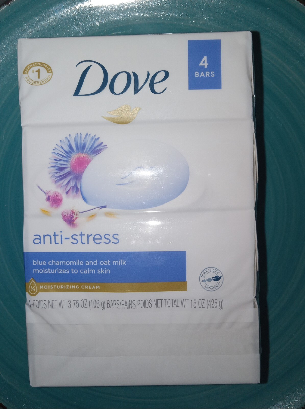 NEW! DOVE (4-BARS) 3.75 Oz (106g) ●ANTI-STRESS● Moisturizing Beauty Cream Bar🫧.