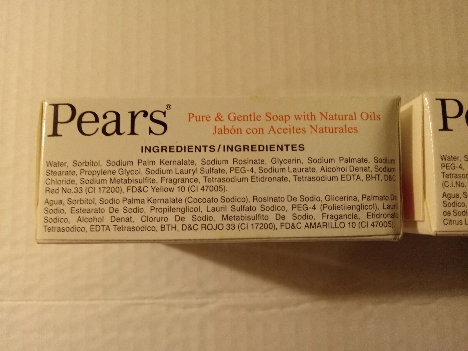 Unilever Pears Bar Soap Lot Of 2 Different Varieties 3.5oz Bars