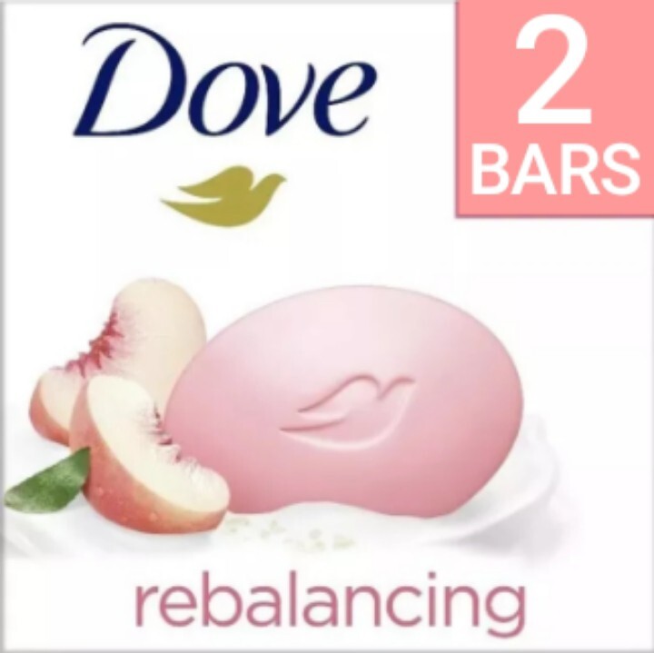 🆕️ DOVE (2-BARS) 3.75 Oz. ●REBALANCING● 🍑 White Peach & Rice Milk Beauty Bars.
