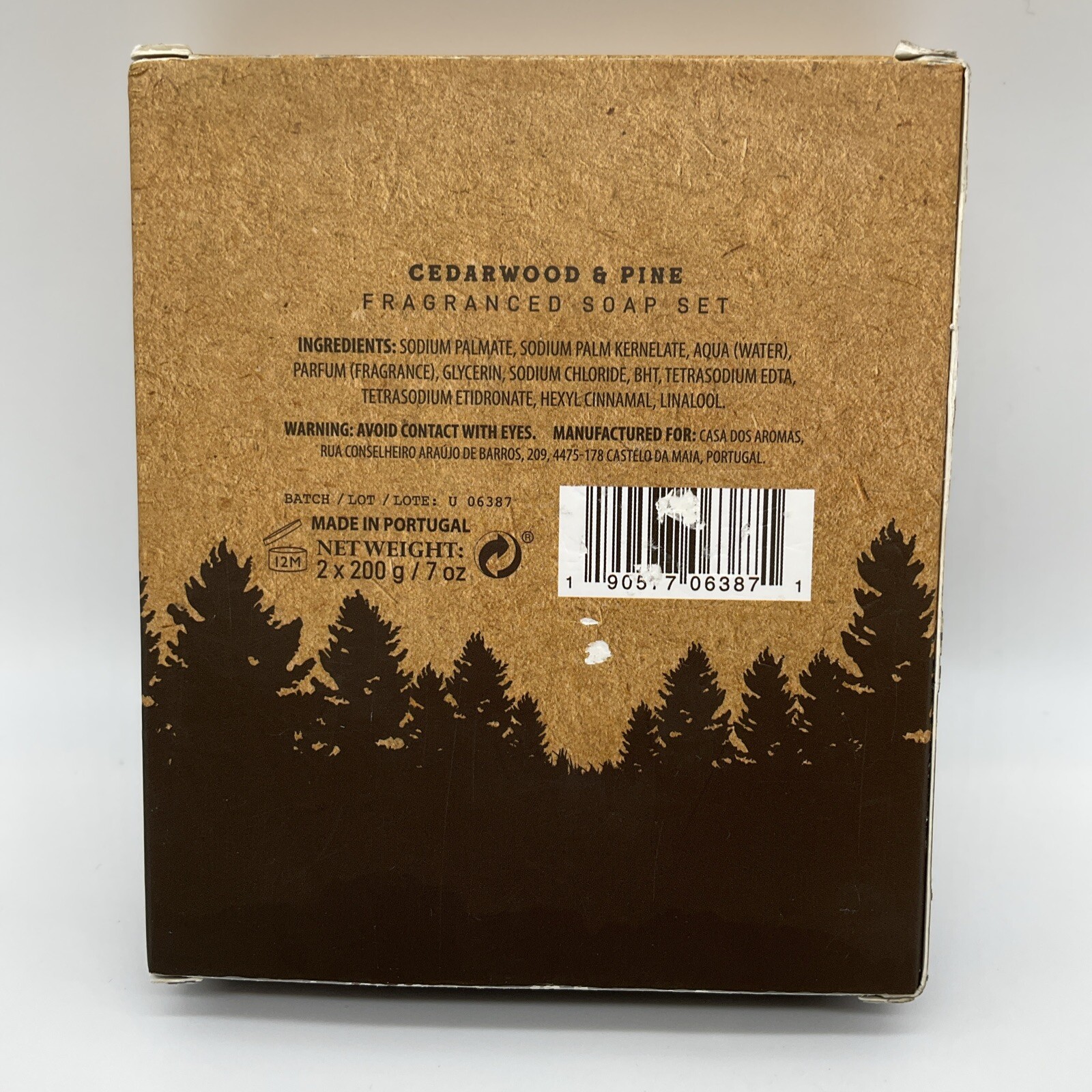 Casa Dos Aromas Triple Milled Soap 6 Bars 21 Oz Sandalwood Moss Cedarwood Pine