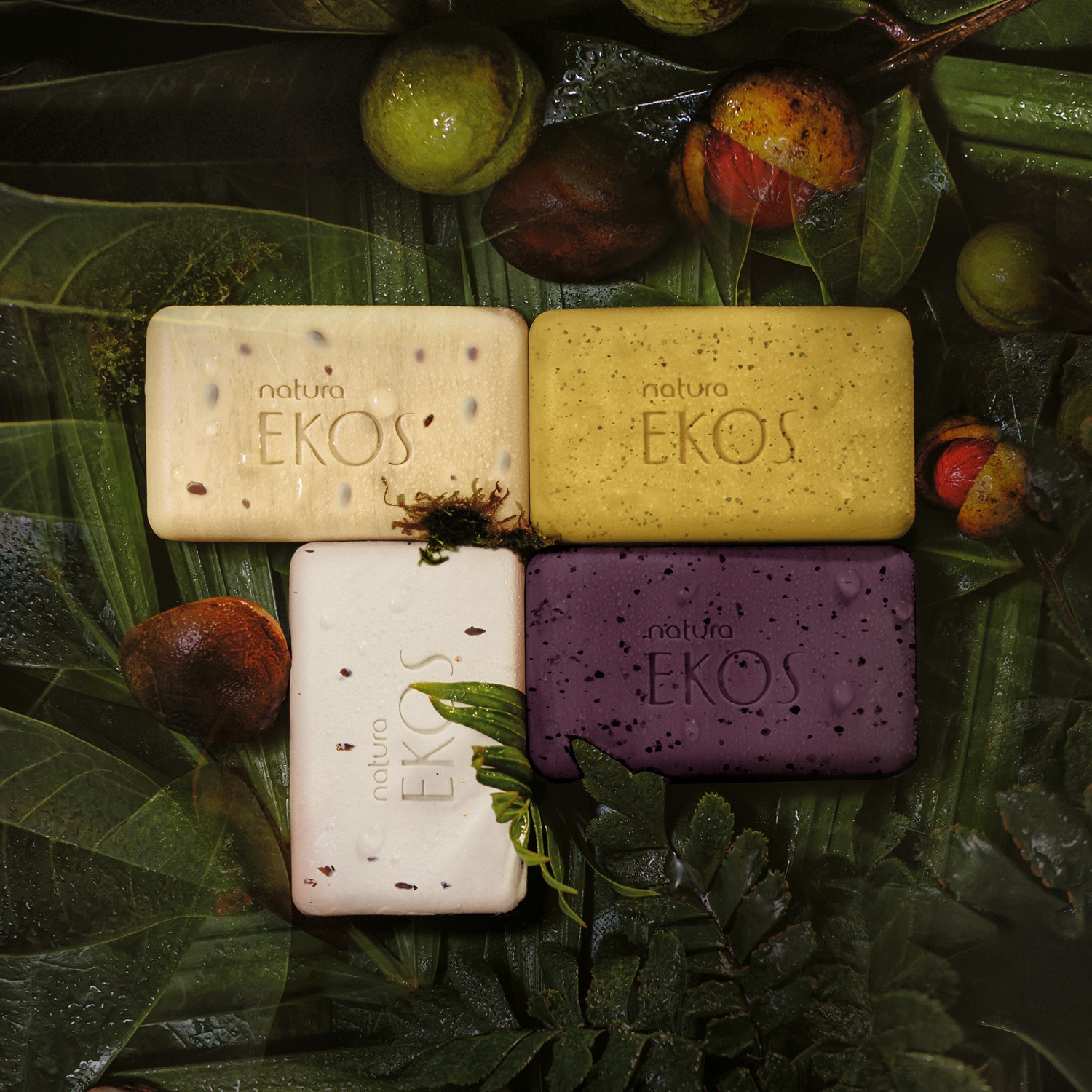 Natura Ekos Exfoliating Bar Soap Vegetable Body Scrub 4 Pack