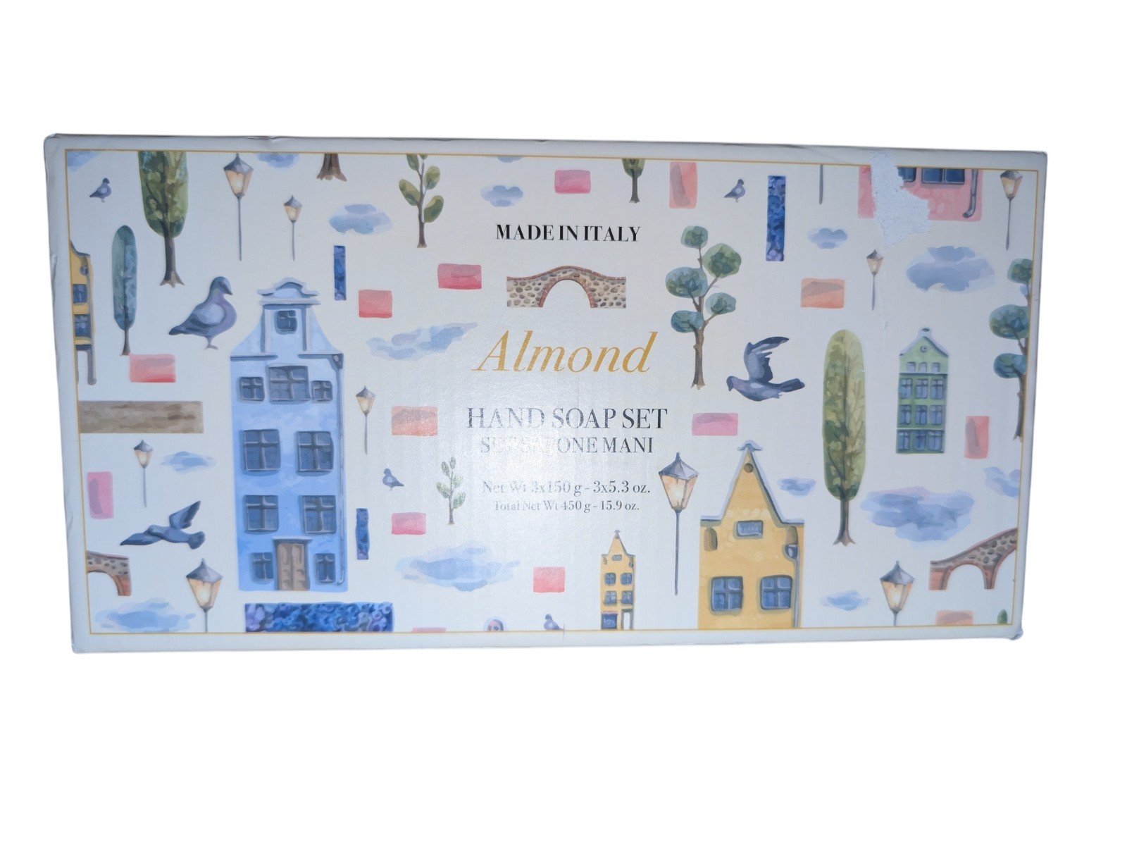 NEW Saponerie Fissi Italian Almond Scented Bar Soap 15.9 oz SEALED Italy