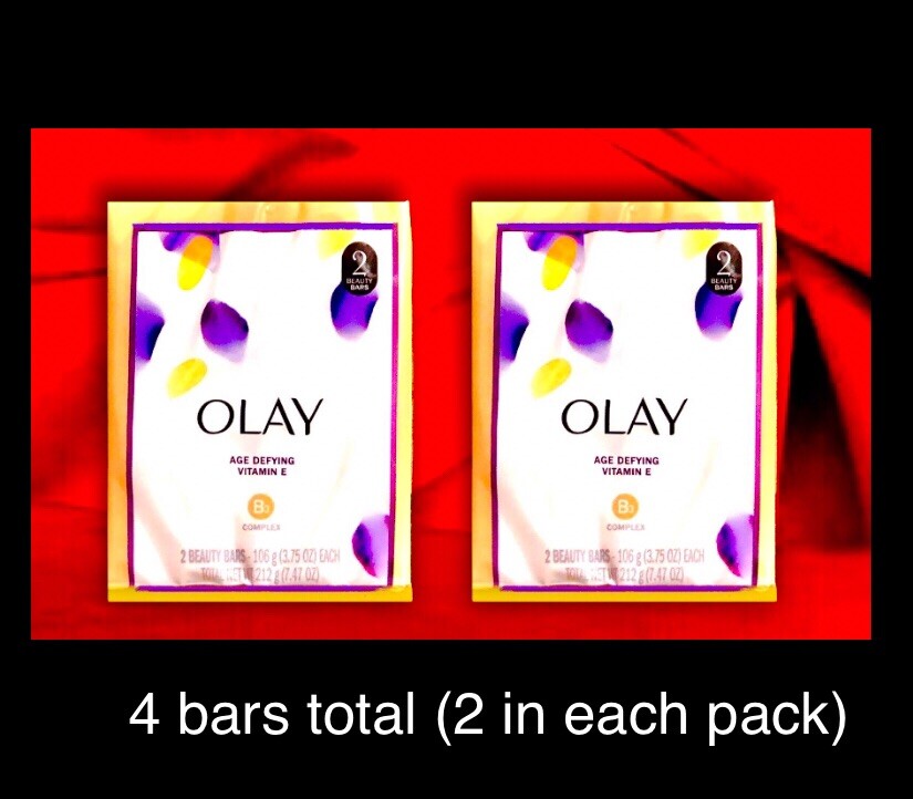 4 Bars OLAY age defying Beauty Bar Soap with vitamin E & B3 Complex