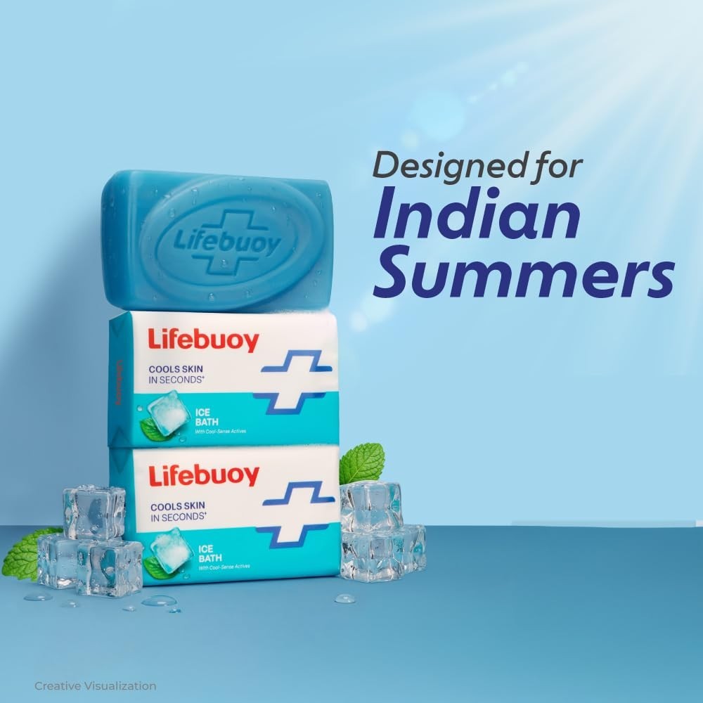 LIFEBUOY Ice Bath Soap Combo Pack of 5, 125g each