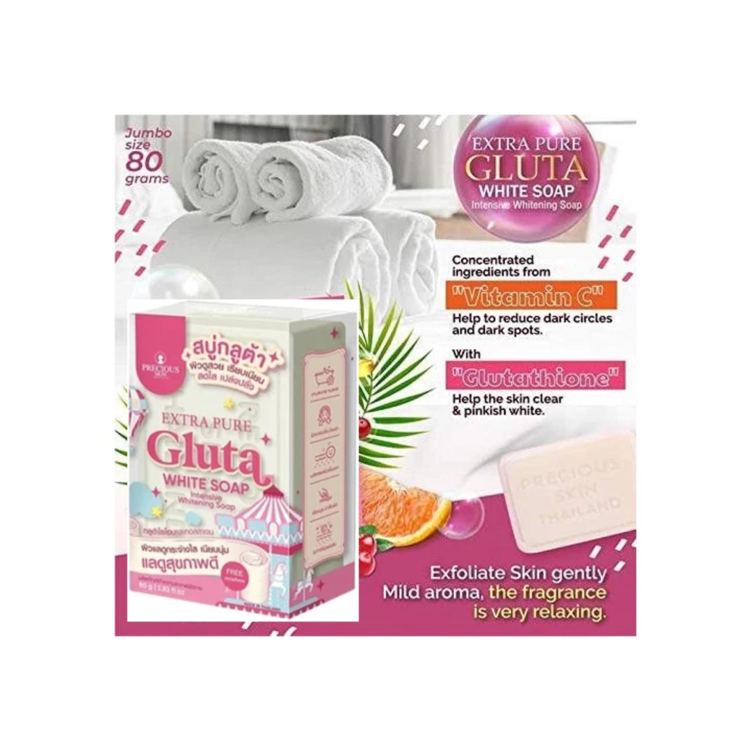 Precious Skin Extra Pure Gluta White Soap 80g – Glutathione + Collagen 2-pack