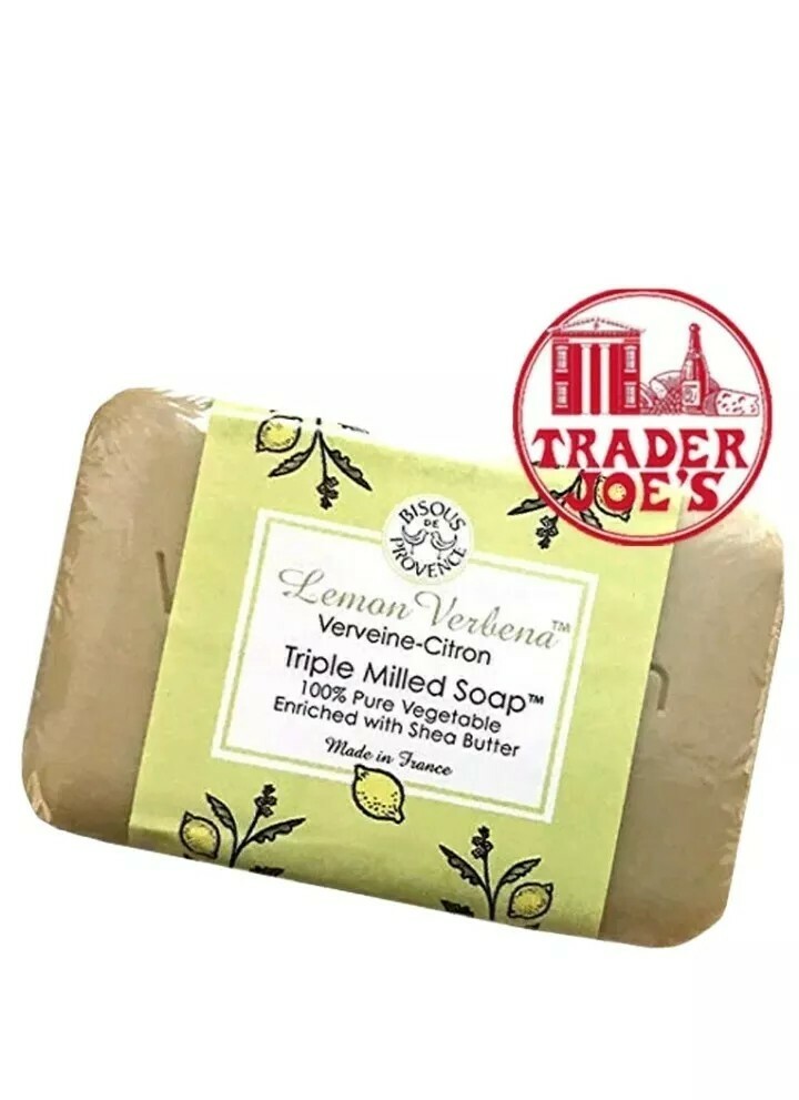 4 X Trader Joe’s Bisous de Provence Lemon Verbena Triple Milled Soap Shea Butter