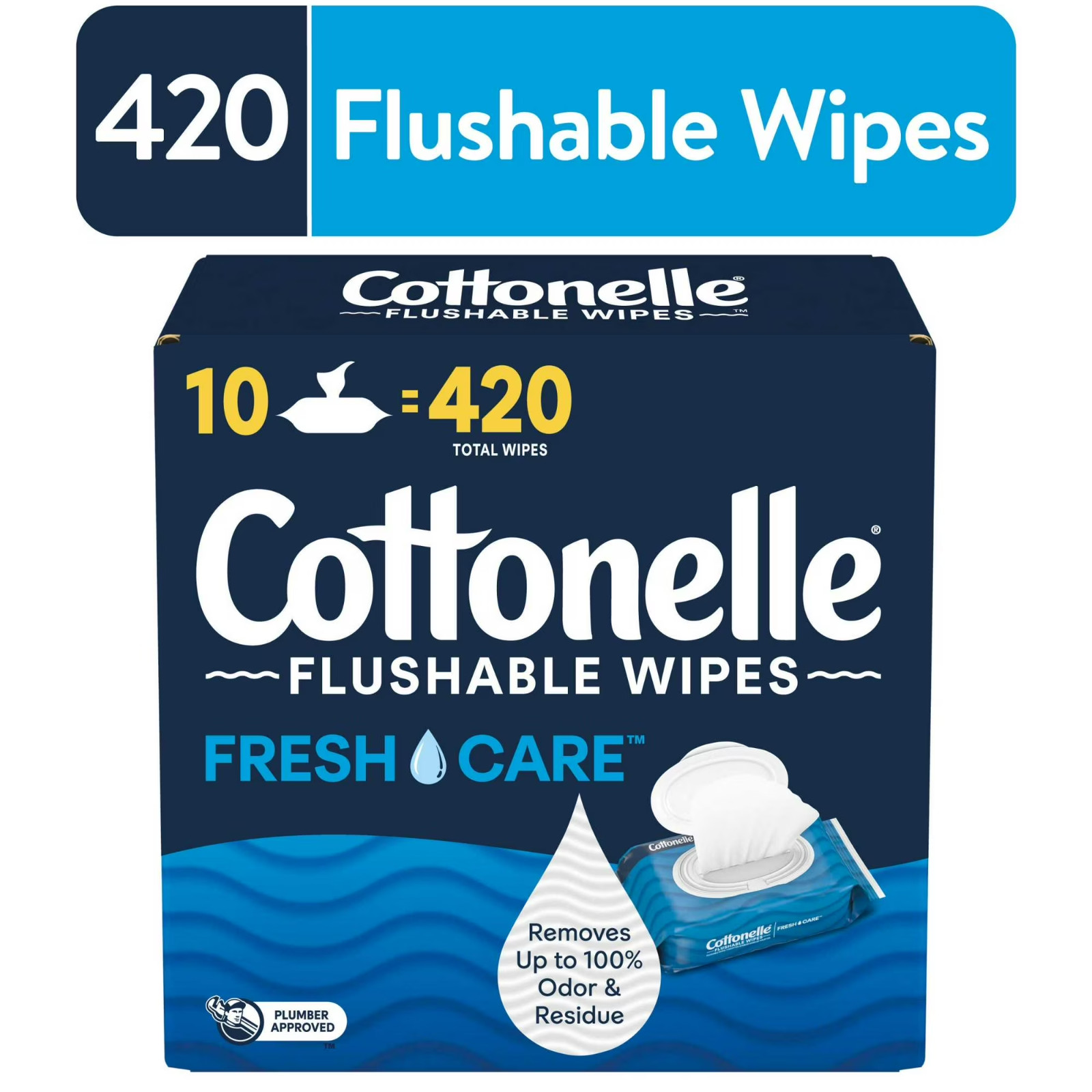 Cottonelle Fresh Care Flushable Wet Wipes, 10 Flip-Top Packs FREE SHIPPING