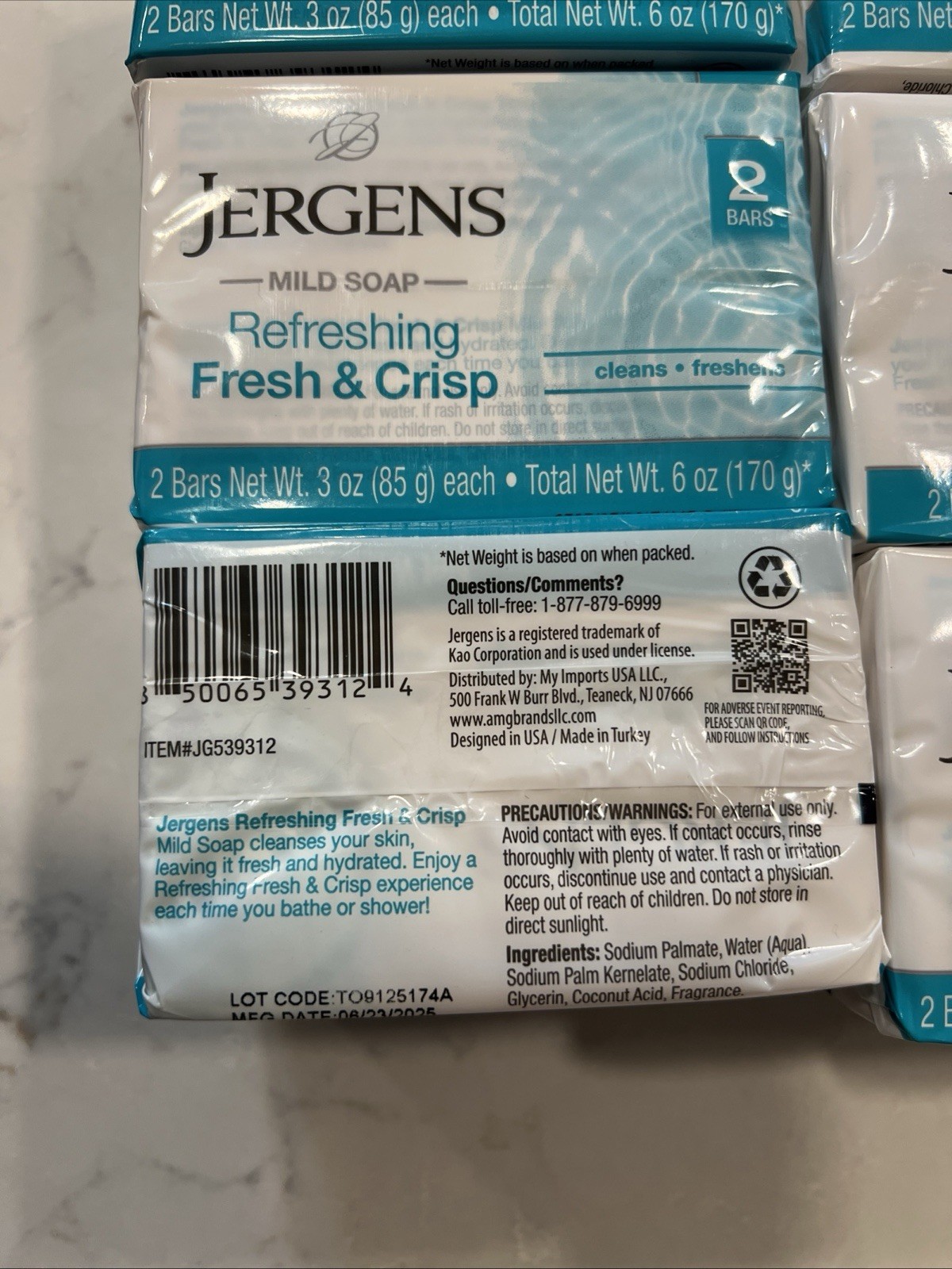 12x Lot Jergens Fresh & Crisp Mild Soap 24 Bars Total New Sealed DCamp
