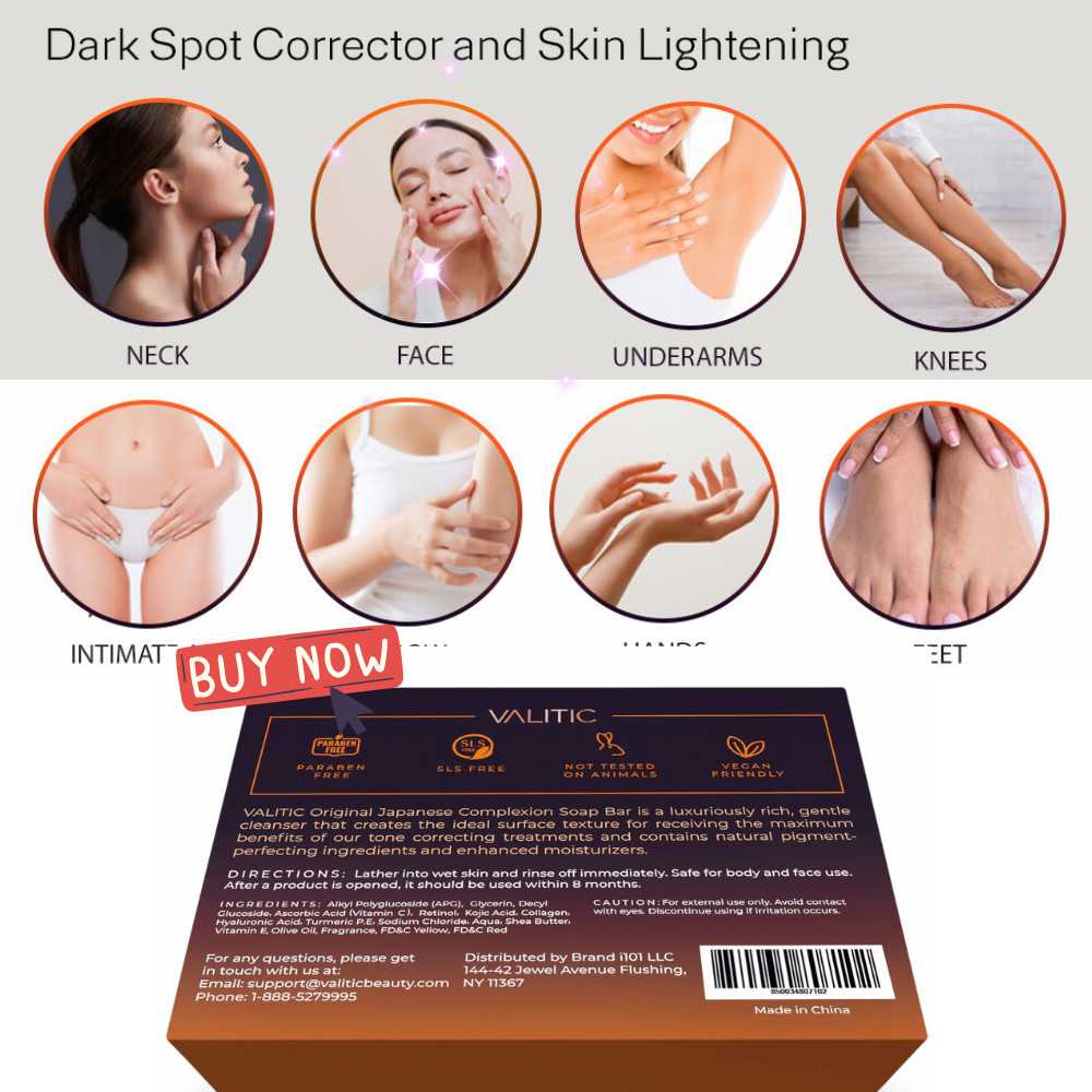 VALITIC Kojic Acid Dark Spot Remover Soap Bars with Vitamin C & Collagen, 2 Pack