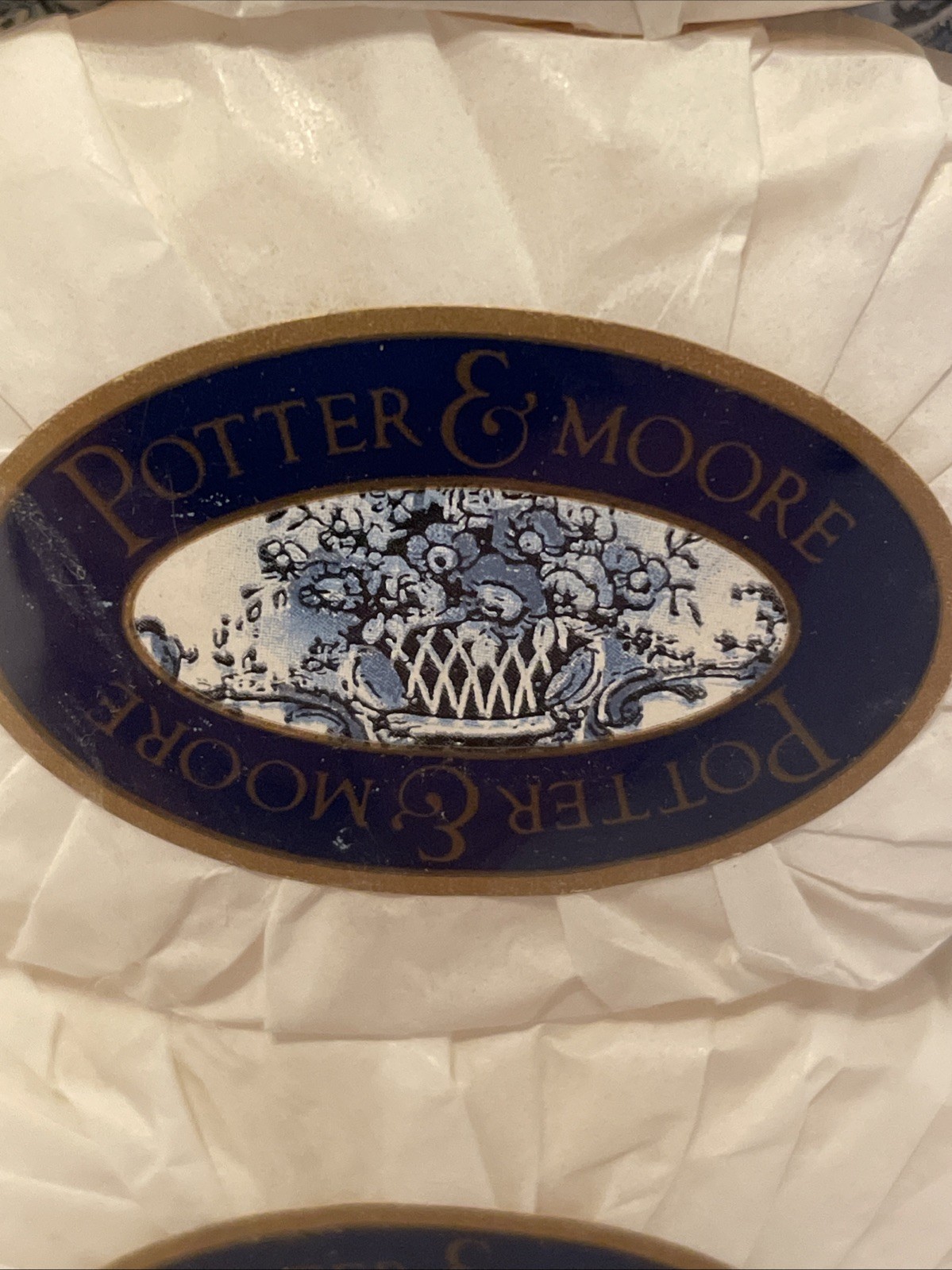 Potter & Moore China Blue Fine Soap 3 Bars Made in England White Willow Ginseng