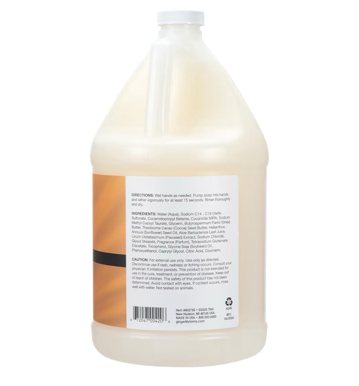 1 Gallon Coconut Mango Hand Soap Refill – Deep Hydration Vegan 128oz Shea Butter