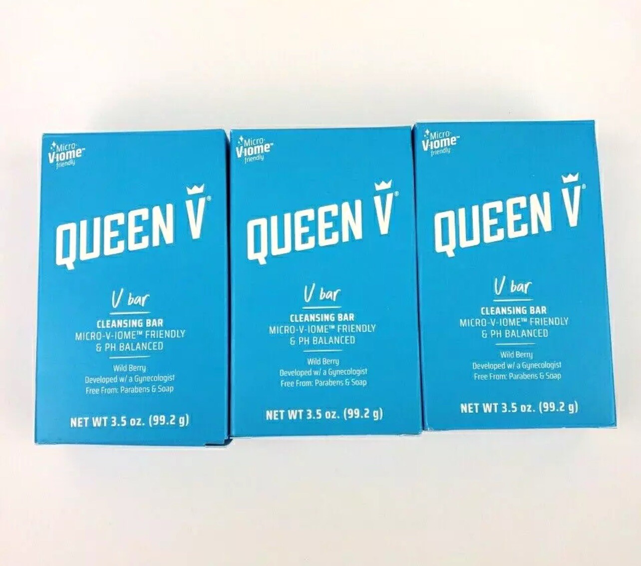 Queen V Cleansing Bar Wild Berry pH Balanced Feminine Soap 3.5oz ea x1