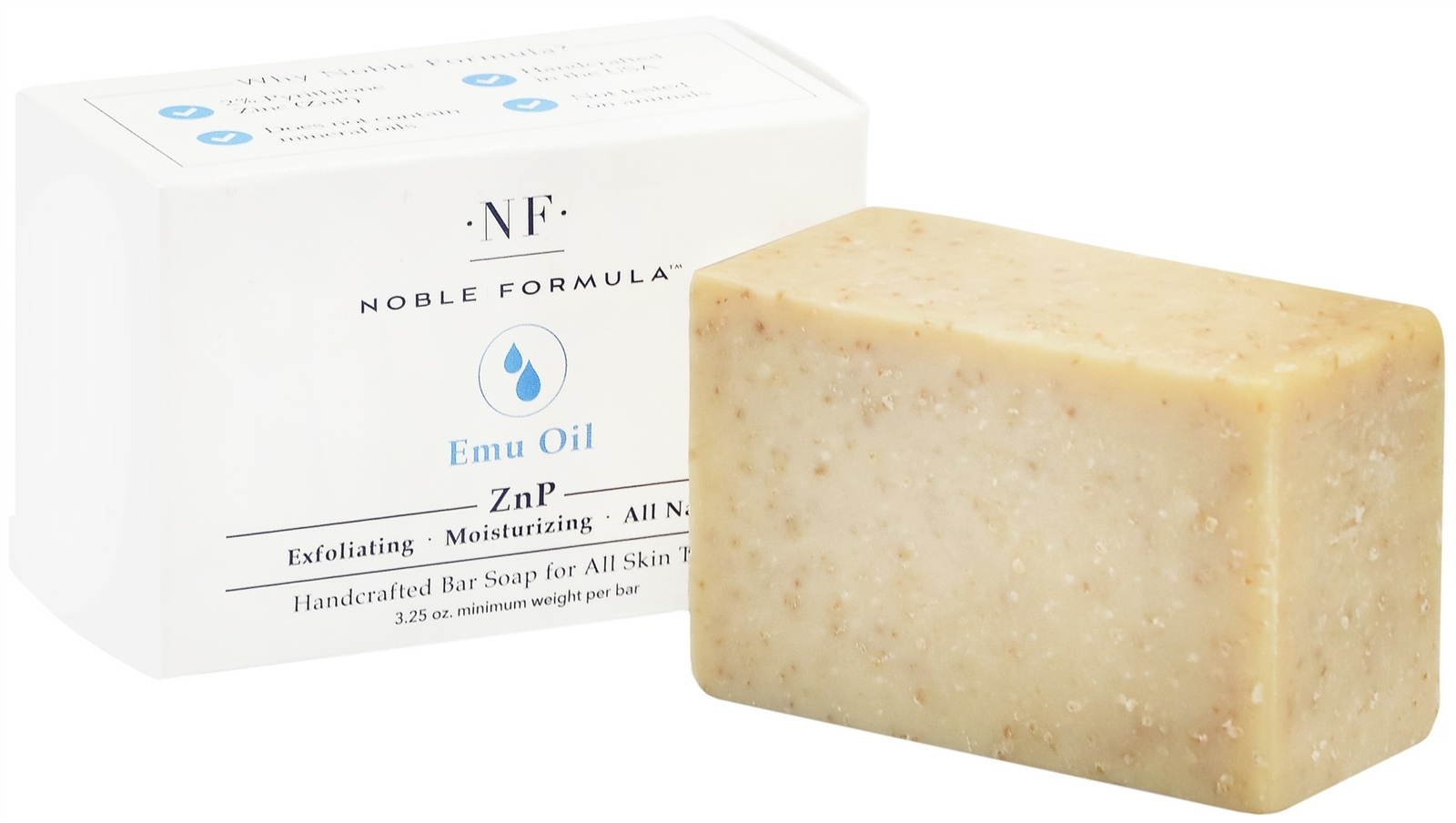 Noble Formula 2% Pyrithione Zinc (ZnP) Original Emu Oil Bar Soap 3.25 oz