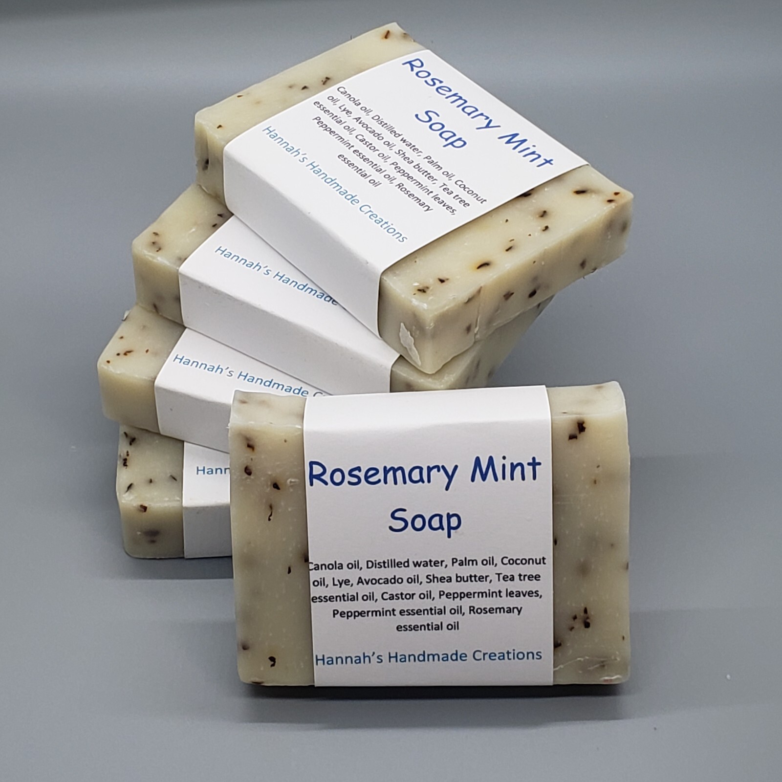 5 pack of Rosemary Mint Soaps – all natural soap made with essential oils