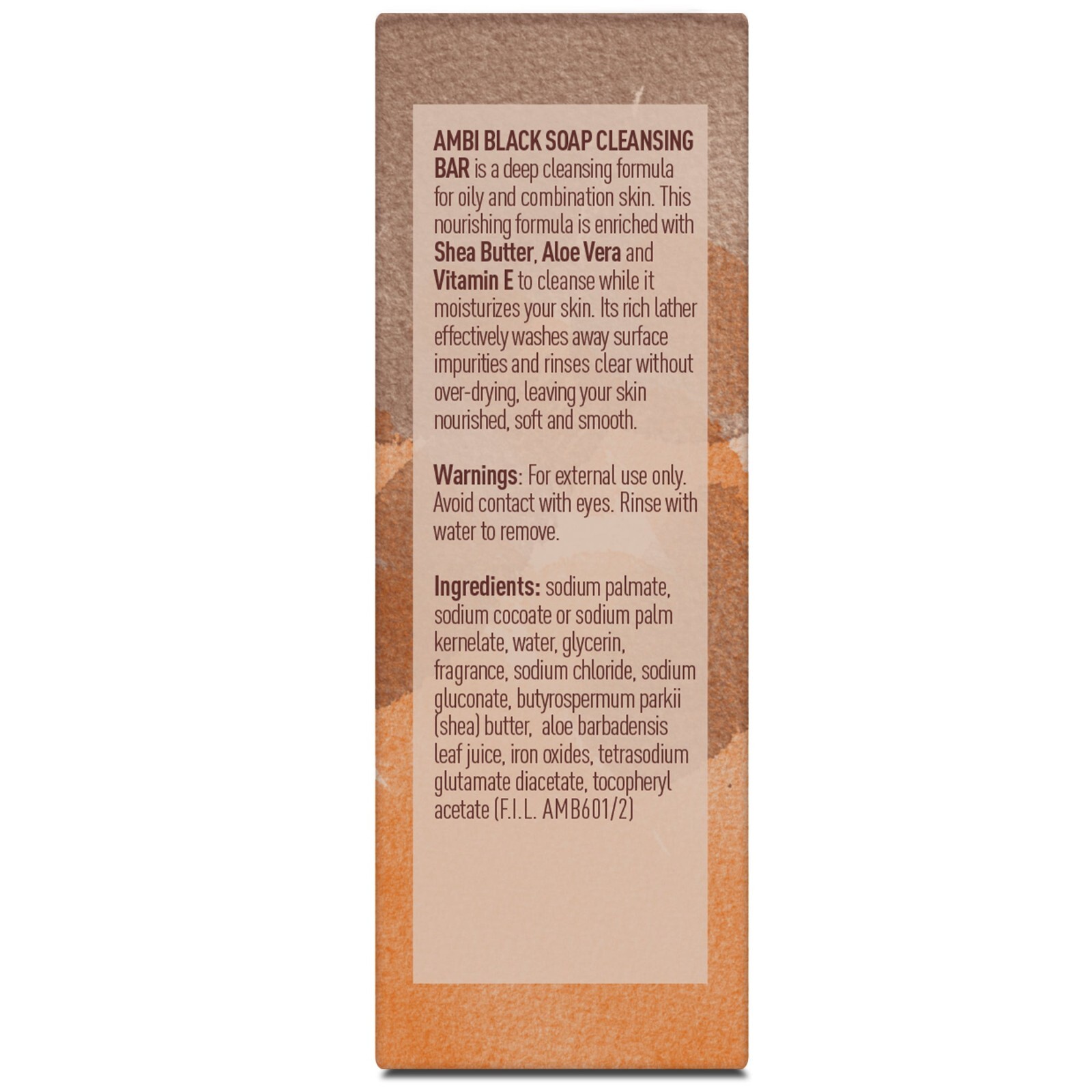AMBI Complexion Cleansing Bar, Black Soap, Cocoa Butter Cleansing Bar 3.5 OZ