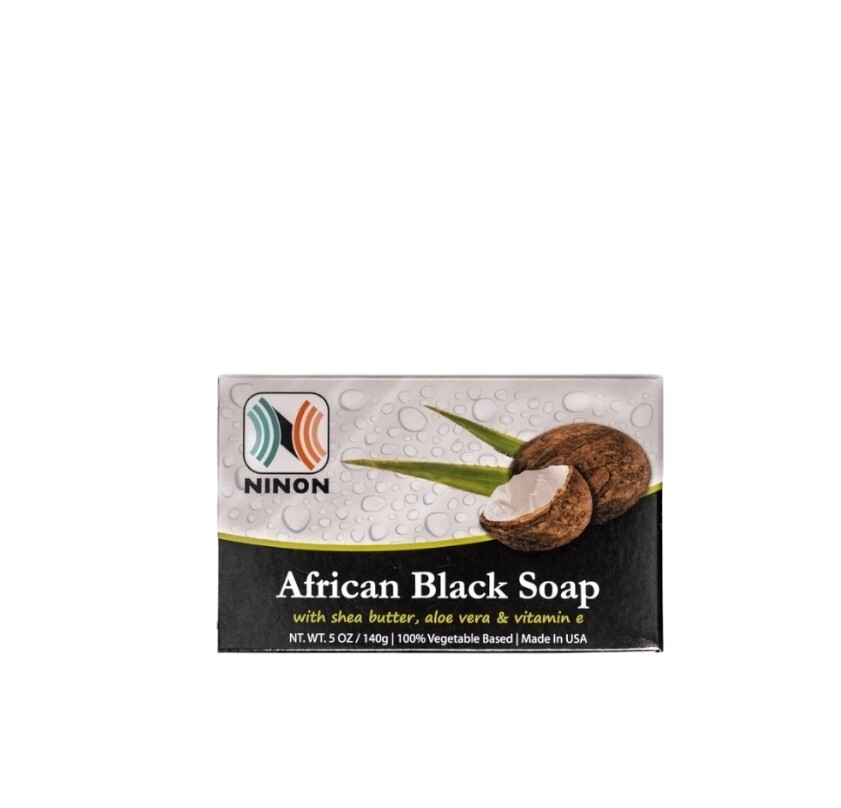 AFRICAN BLACK SOAP WITH SHEA BUTTER, ALOE VERA & VITAMIN E 5oz Each (2BARS)