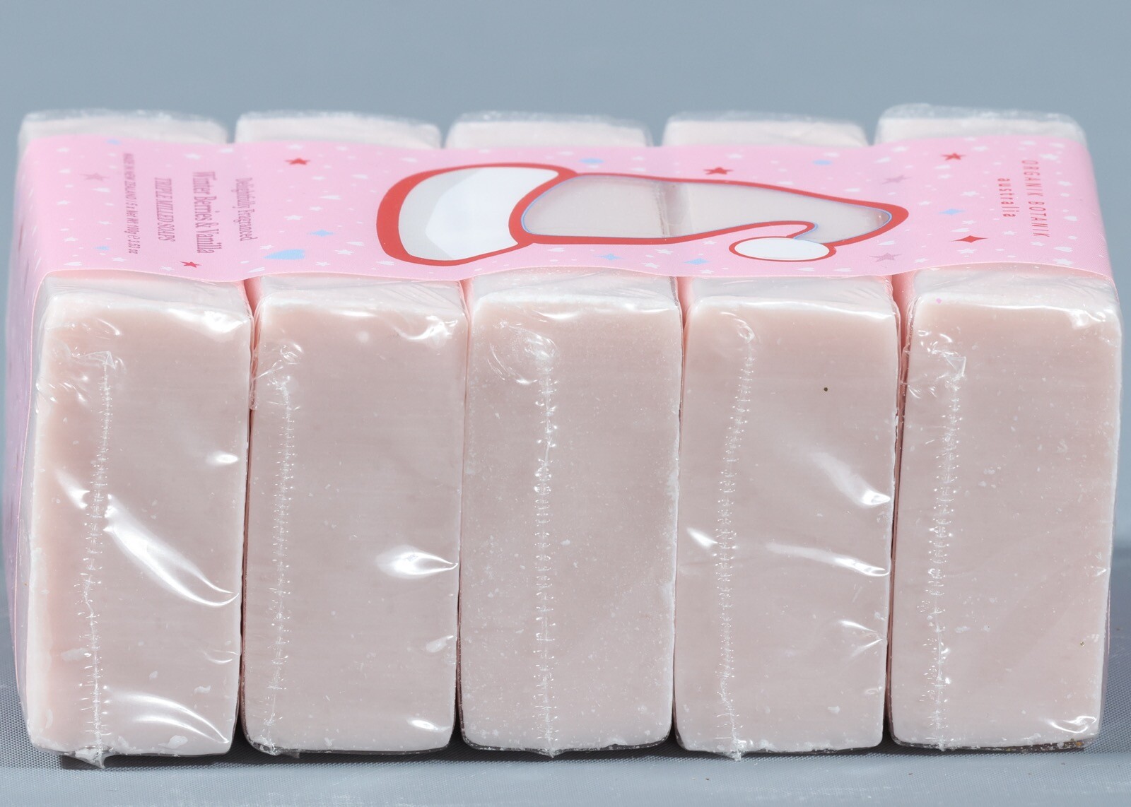 ORGANIK BOTANIK AUSTRALIA WINTER BERRIES & VANILLA Triple Milled Bars Soap 5x3oz