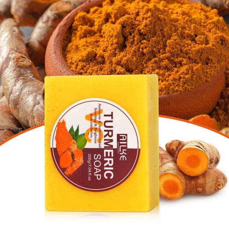 Turmeric Soap with Ginger, Vitamin C and Olive oil for all skin type (200g Bar)