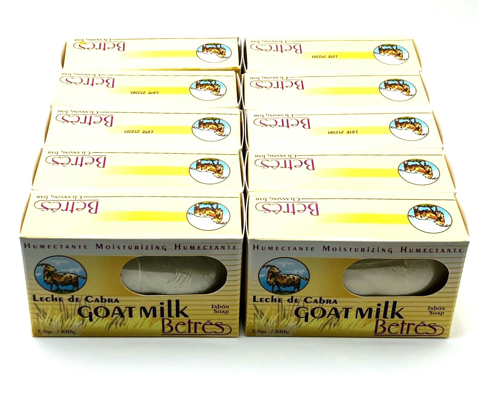 Goat Milk Bar Soap 3.5 oz – Moisturizing Jabon Leche de Cabra (Pack of 10)