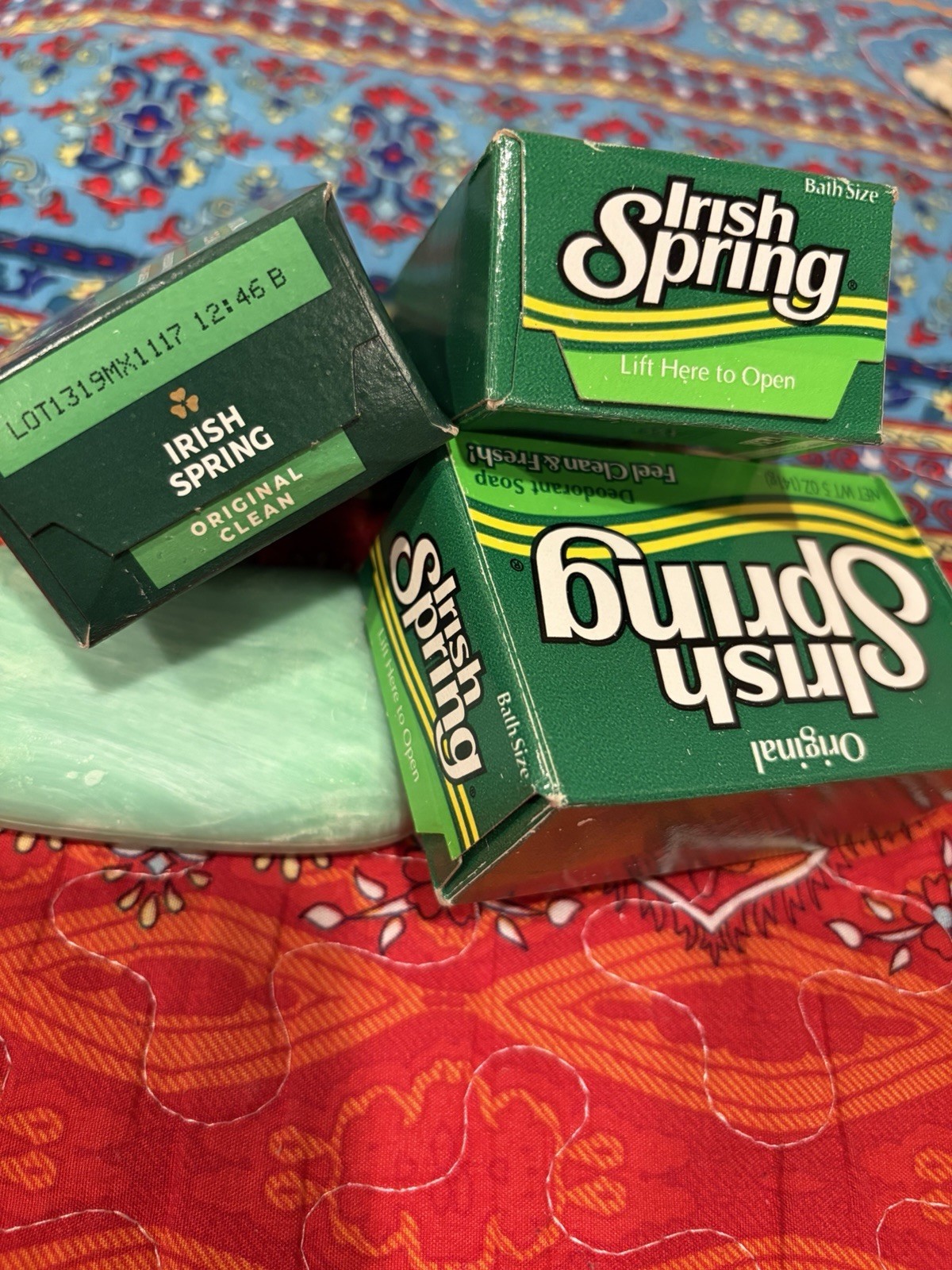 Lot of Four 4 Irish Spring Bars of Soap New in Boxes one opened
