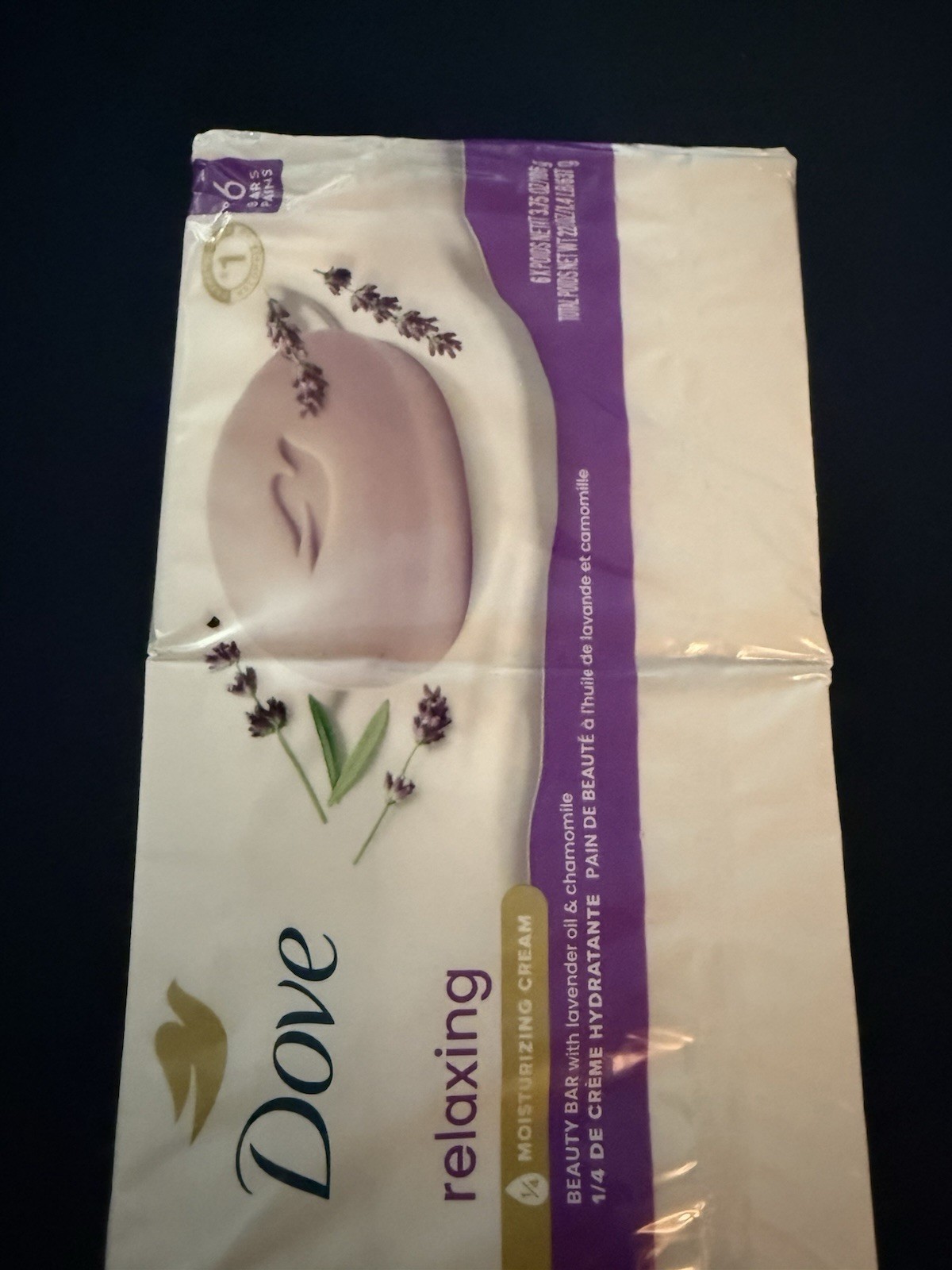 Dove Relaxing Beauty Bar Soap, Lavender And Chamomile 3.75 oz, 6 Ct