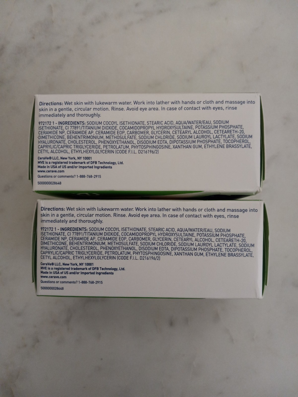 CeraVe Hydrating Cleanser Bar Normal to Dry Skin 4.5 oz each, Lot of 2