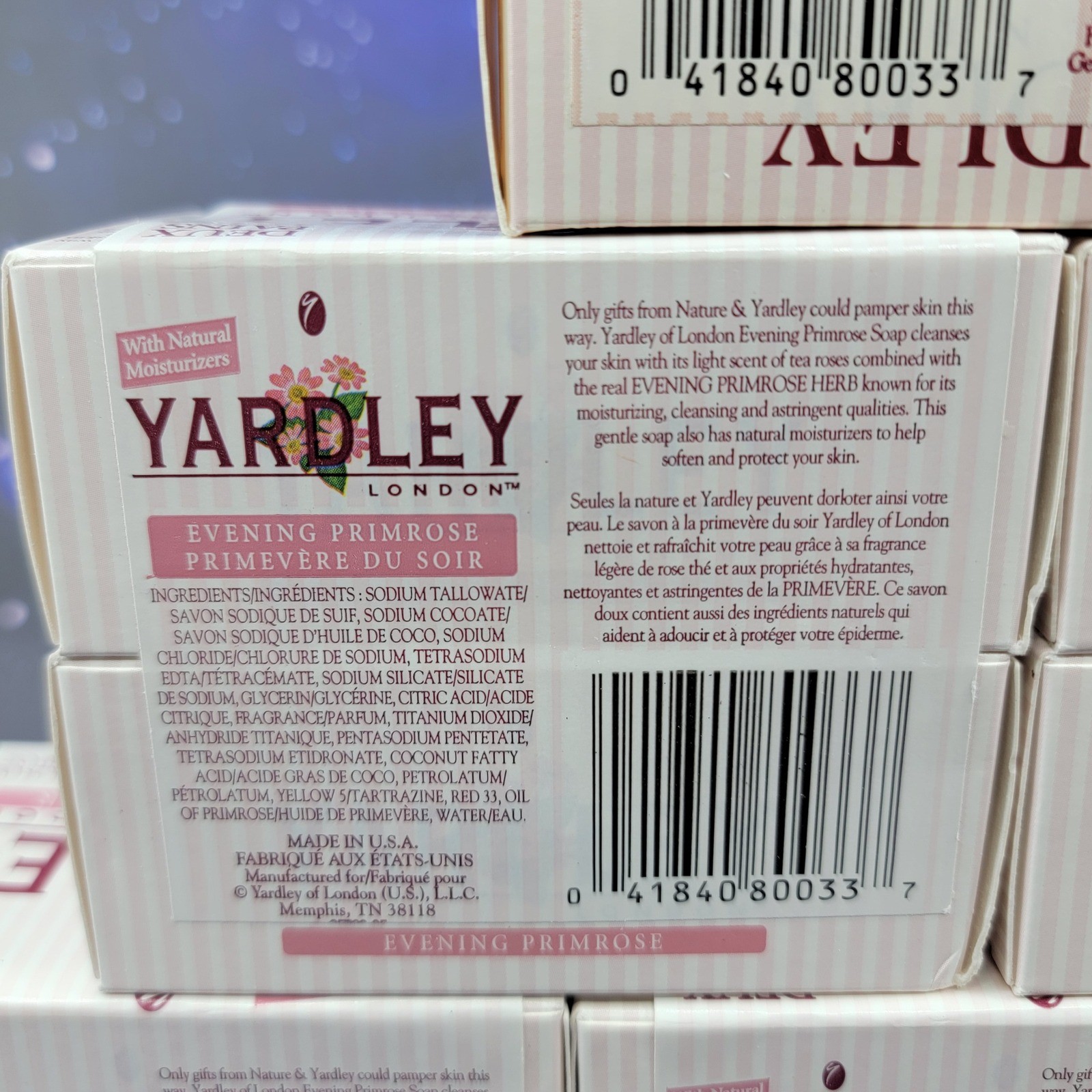 Lot of 12 Yardley London Bar Soap Evening Primrose & Roses