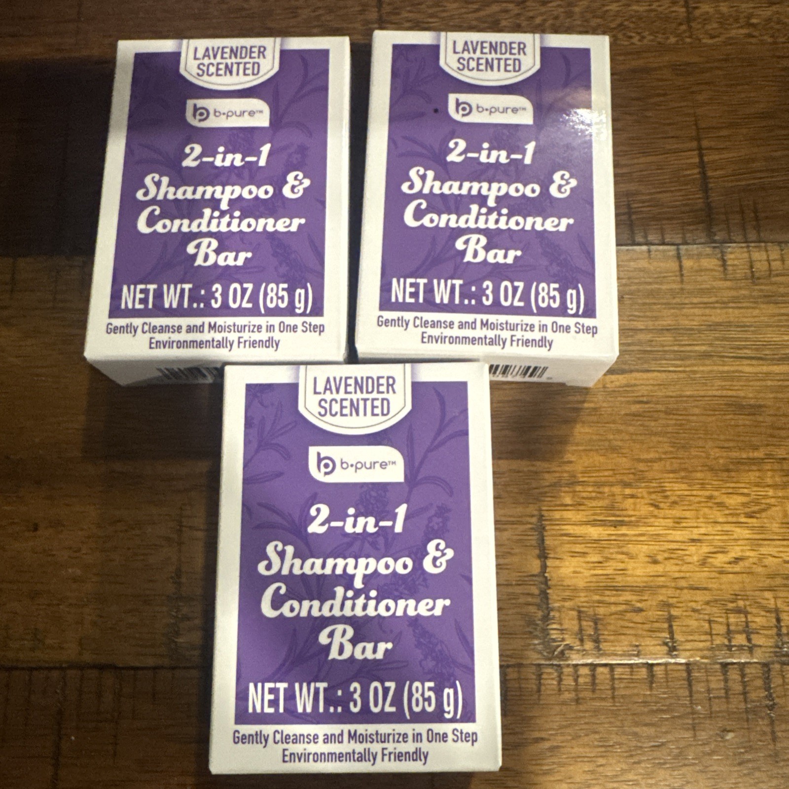 3pack b-pure 2-In/1 Shampoo & Conditioner Bar Lavendar 3oz NEW travel or gym lot