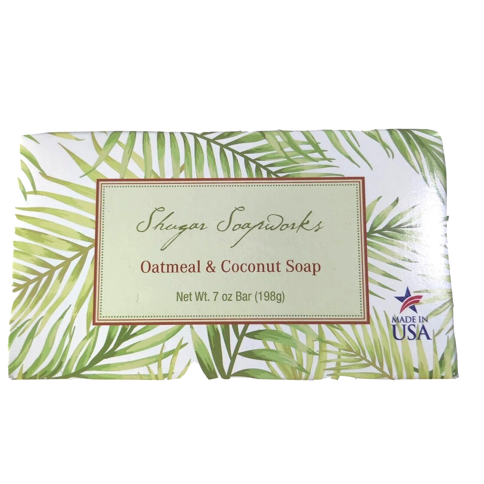 Shugar Soapworks Bar Soap Coconut and Oatmeal 7 oz Each, 2 Bars NIB