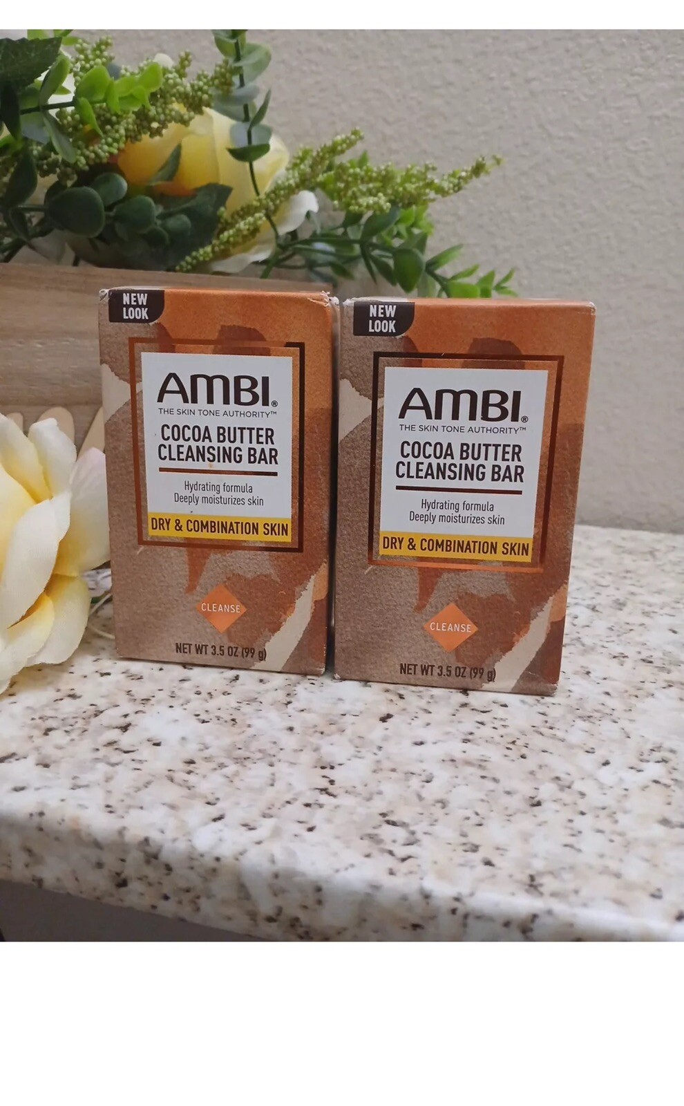 Pack of 2) .AMBI Skin Care Soap Black soap With Shea Batter 3.5 oz FREE SHIPPING