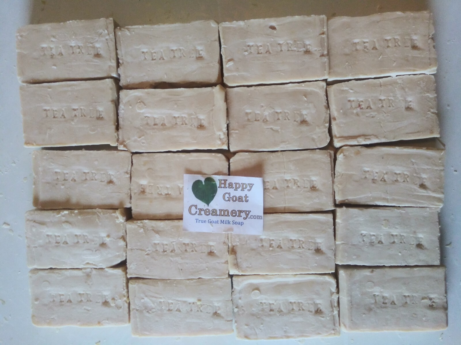 20 BARS TEA TREE GOAT MILK SOAP PURE ESSENTIAL OILS HAPPY GOAT CREAMERY WHOLESAL