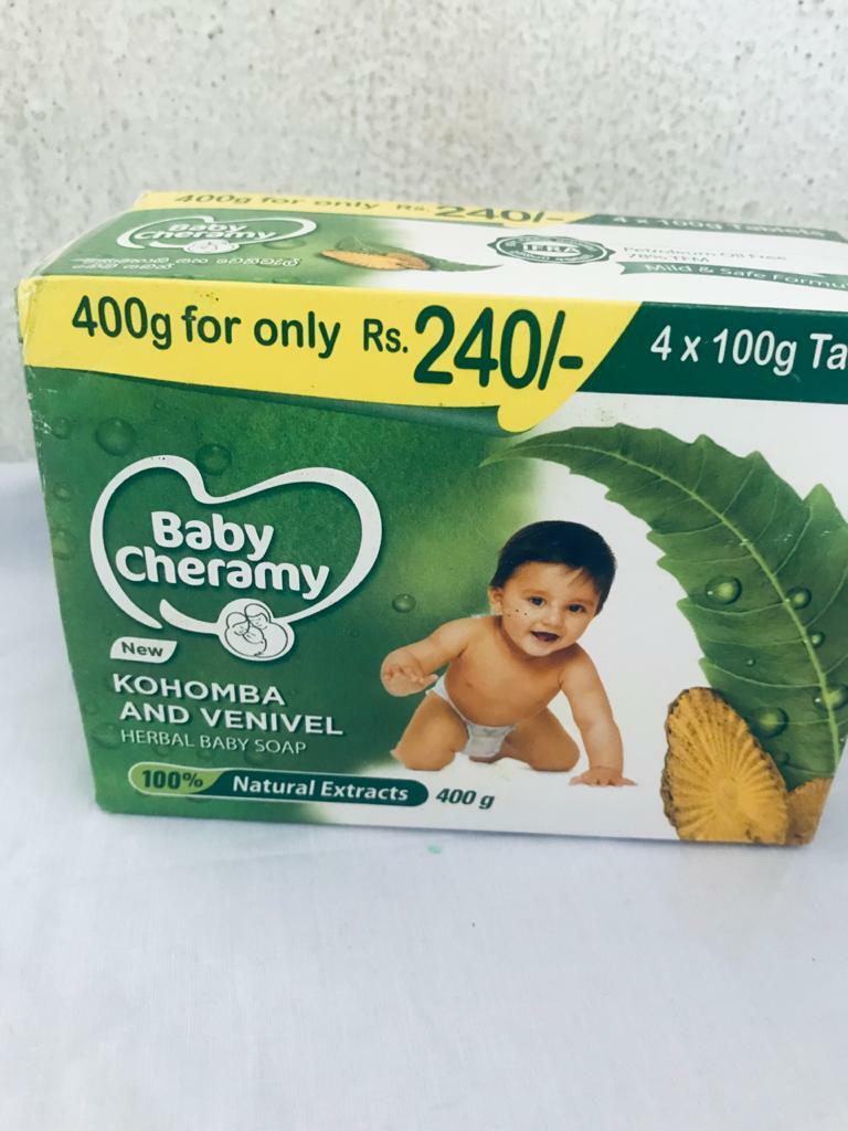 BABY CHERAMY 4 pieces Kohomba and Venivel Herbal Baby Soap 100% Natural Extract