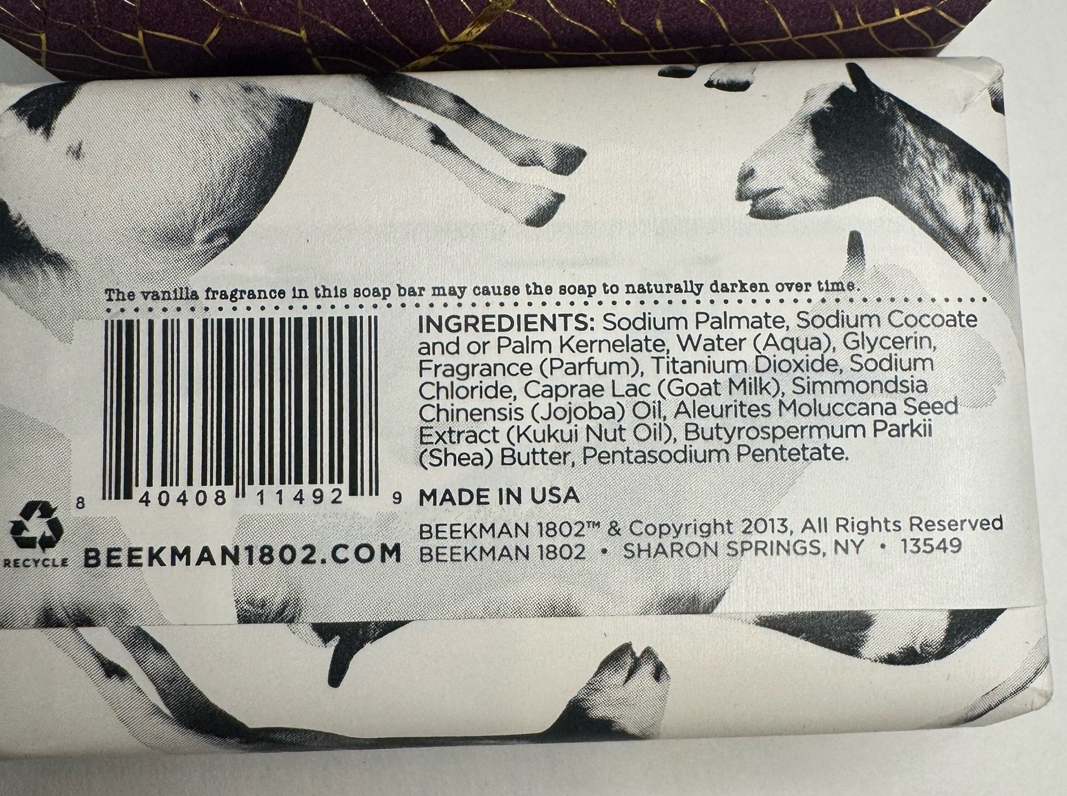 Beekman 1802 Goat Milk 3 Bars Soap VANILLA ABSOLUTE, FIG LEAF, FRAGRANCE FREE