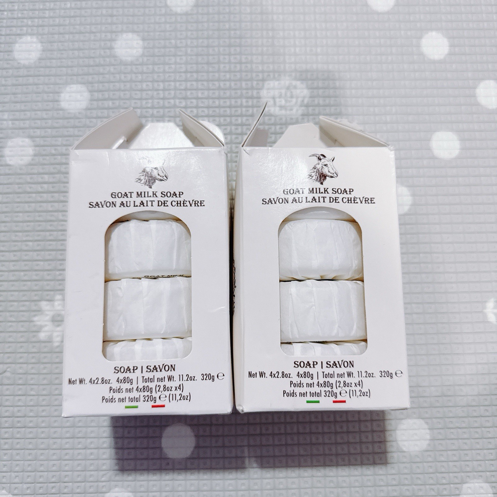 2X ZENI DIAMANTE -Set of 4 /Each -Triple Milled Bar Soaps /goat Milk Giftbox