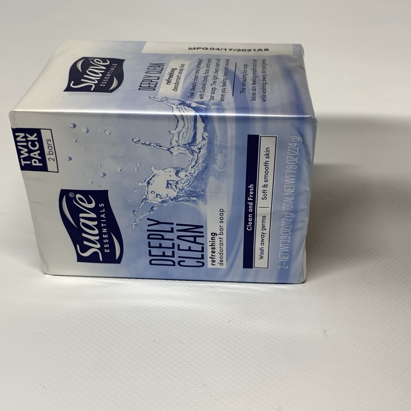 Twin Pack 2 Bars Suave Essentials Deeply Clean Deodorant Bars Free Shipping