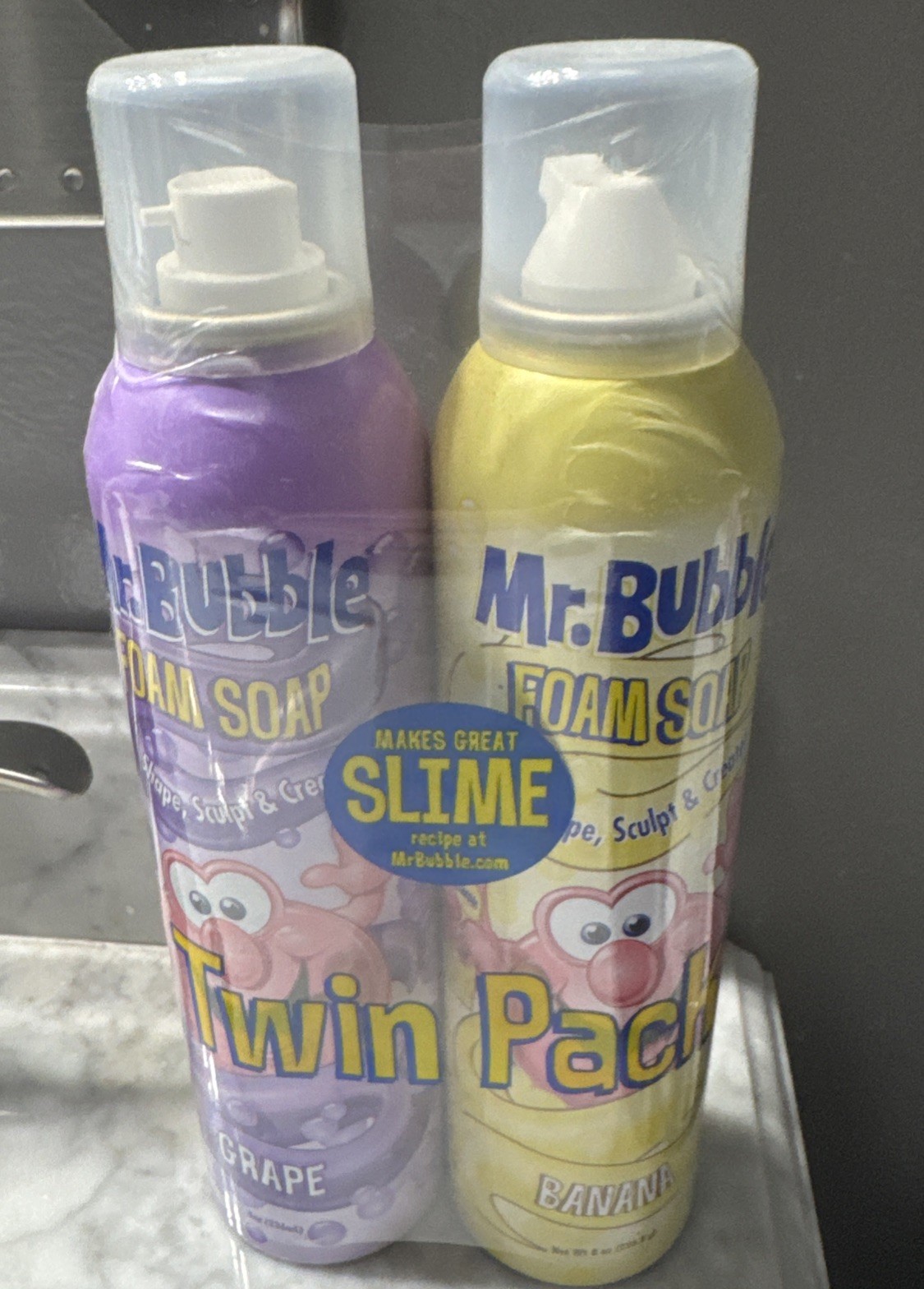 Mr Bubble Foam Soap Grape 🍇& Banana! 🍌 2 Twin Pack! Sensory Play!