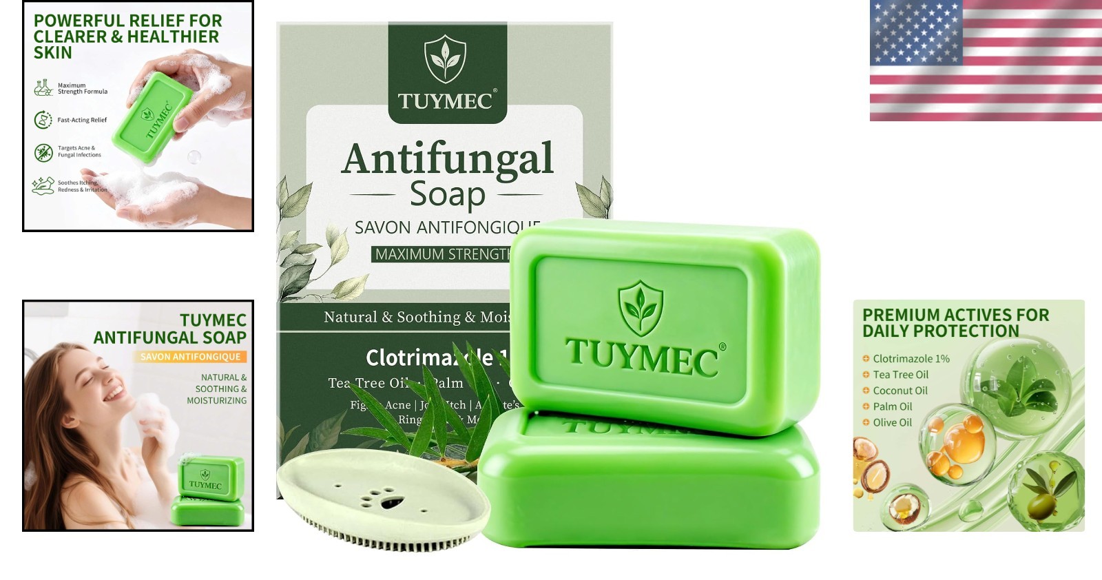 Antifungal Bar Soap – Skin Fungus Treatment for Athlete’s Foot, Jock Itch & R…