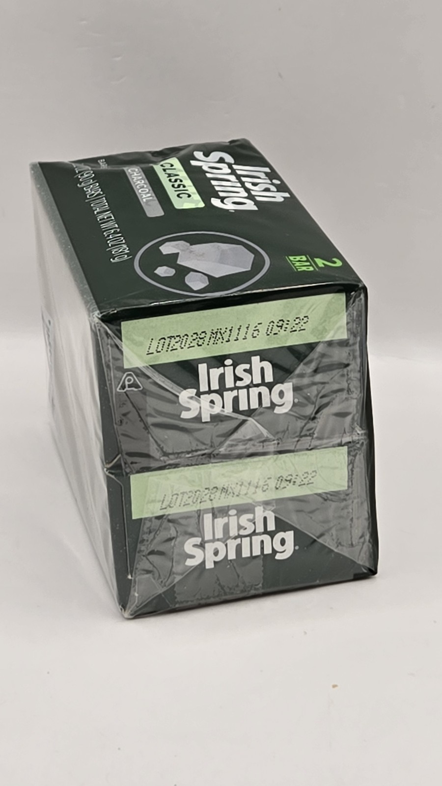(2) Pack Irish Spring Charcoal Deodorant Soap 3.2 Oz Each Total 2 Bars 6.4 Oz