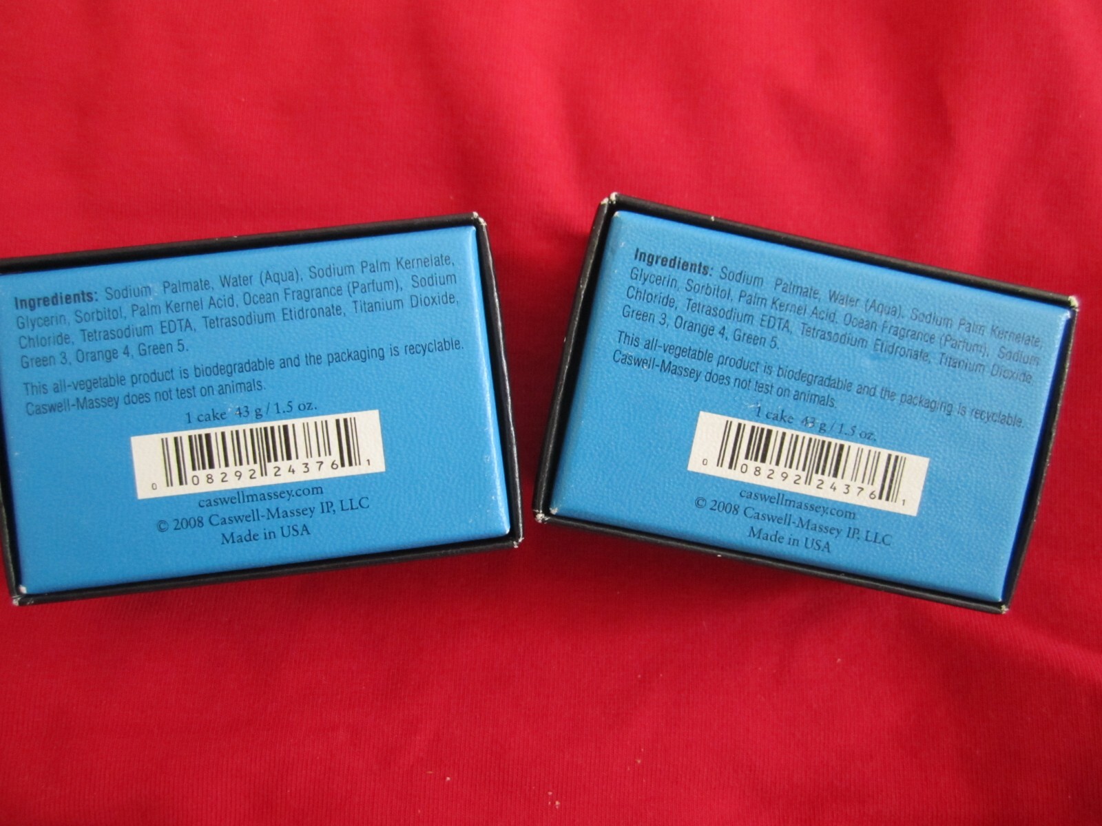 CASWELL MASSEY OCEAN GUEST SOAPS X 2 NEW in BOXES OLD STOCK 1.5oz each