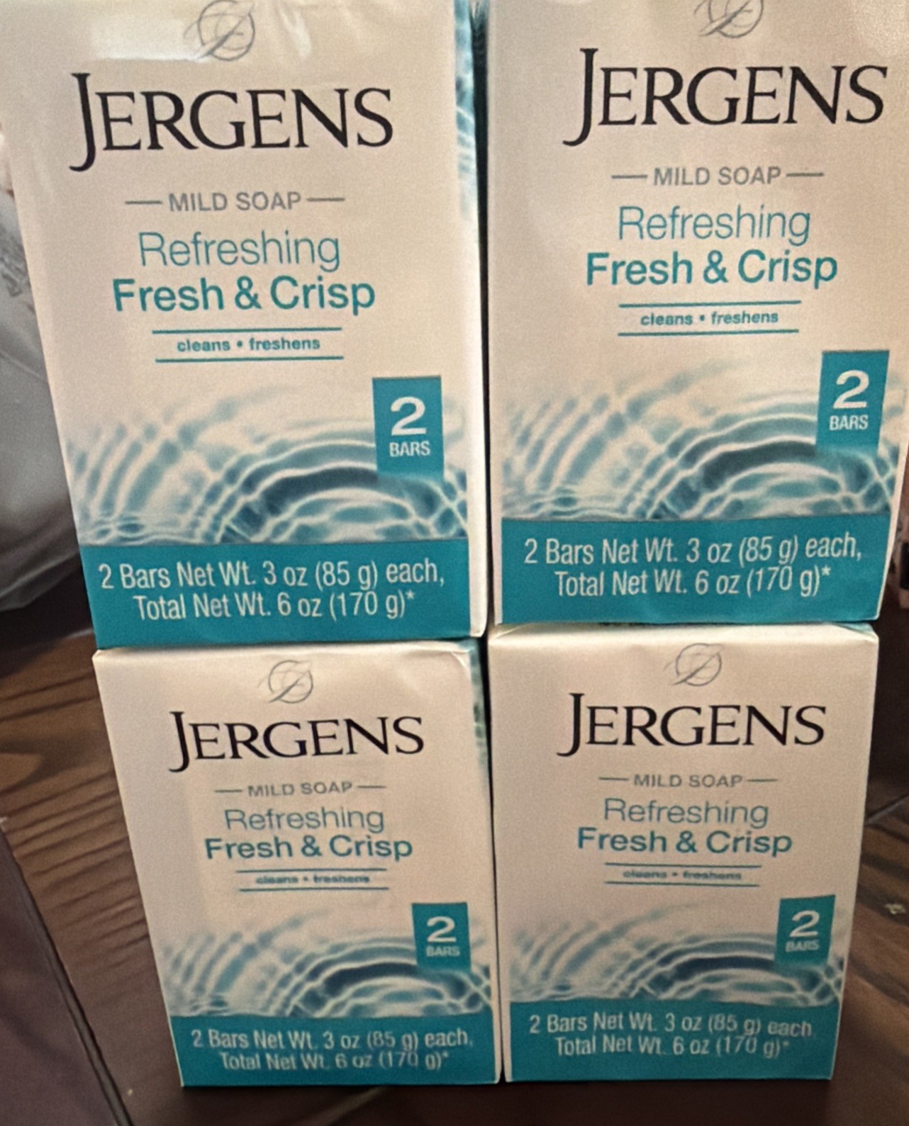 Jergens Refreshing Fresh & Crisp 3 Oz 2 Bar Soap (4Packs = 8Bars) DISCONTINUED